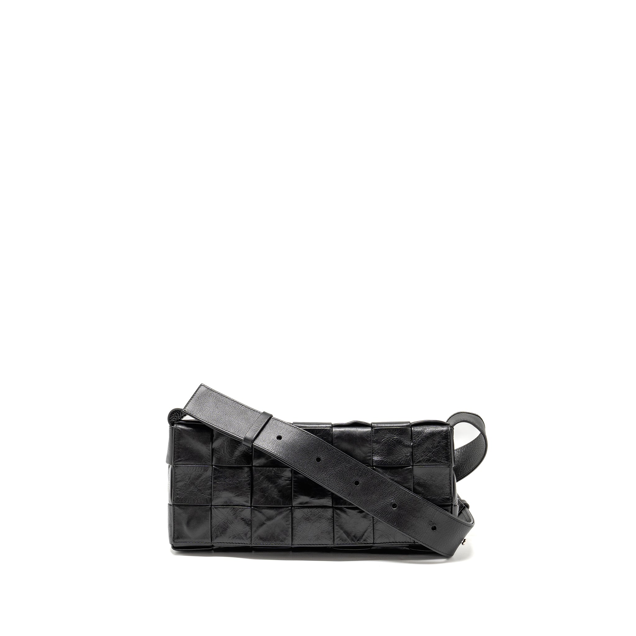BOTTEGA VENETA CASSETTE BAG AGED CALFSKIN BLACK SHW