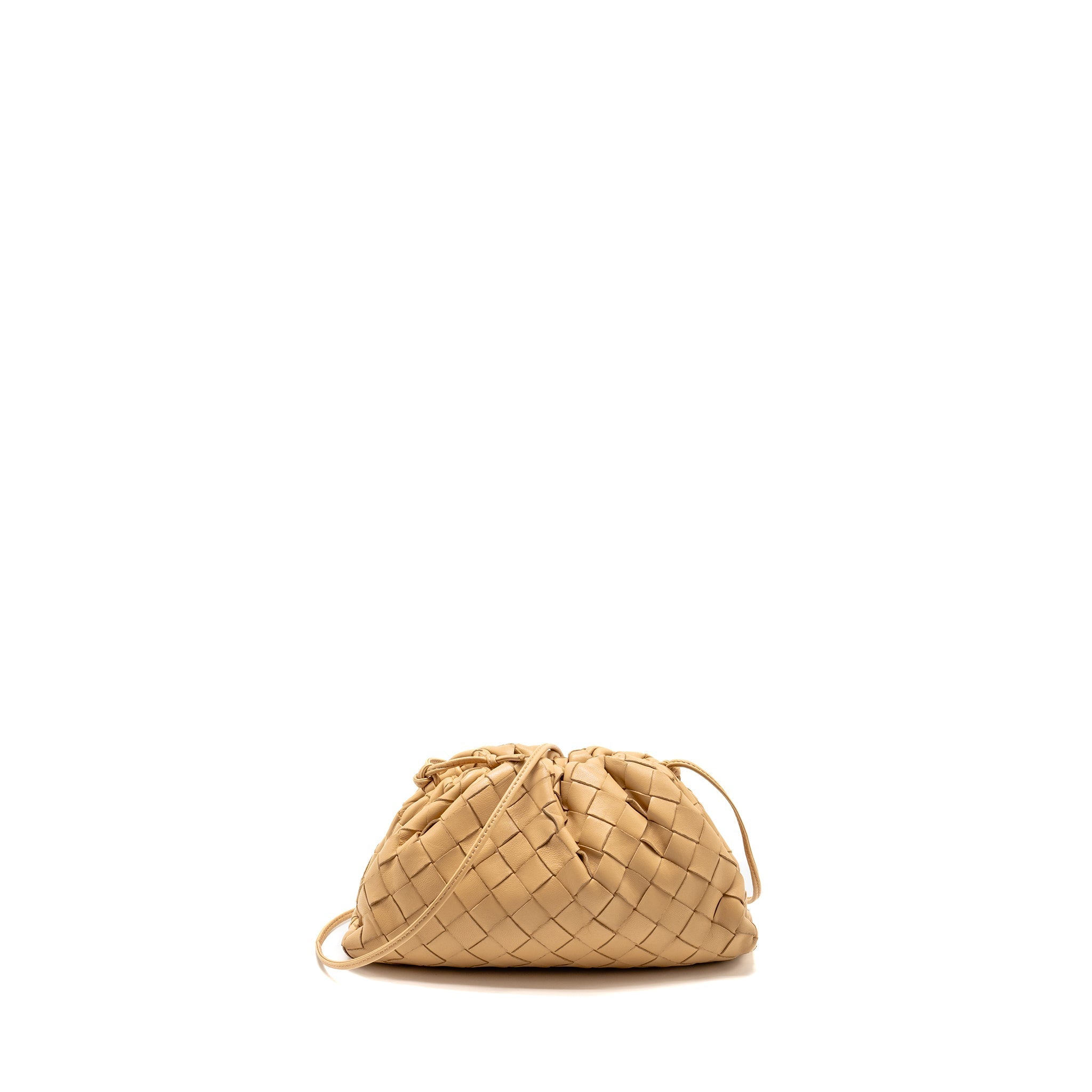 BOTTEGA VENETA MINI POUCH INTRECCIATO LAMBSKIN BEIGE