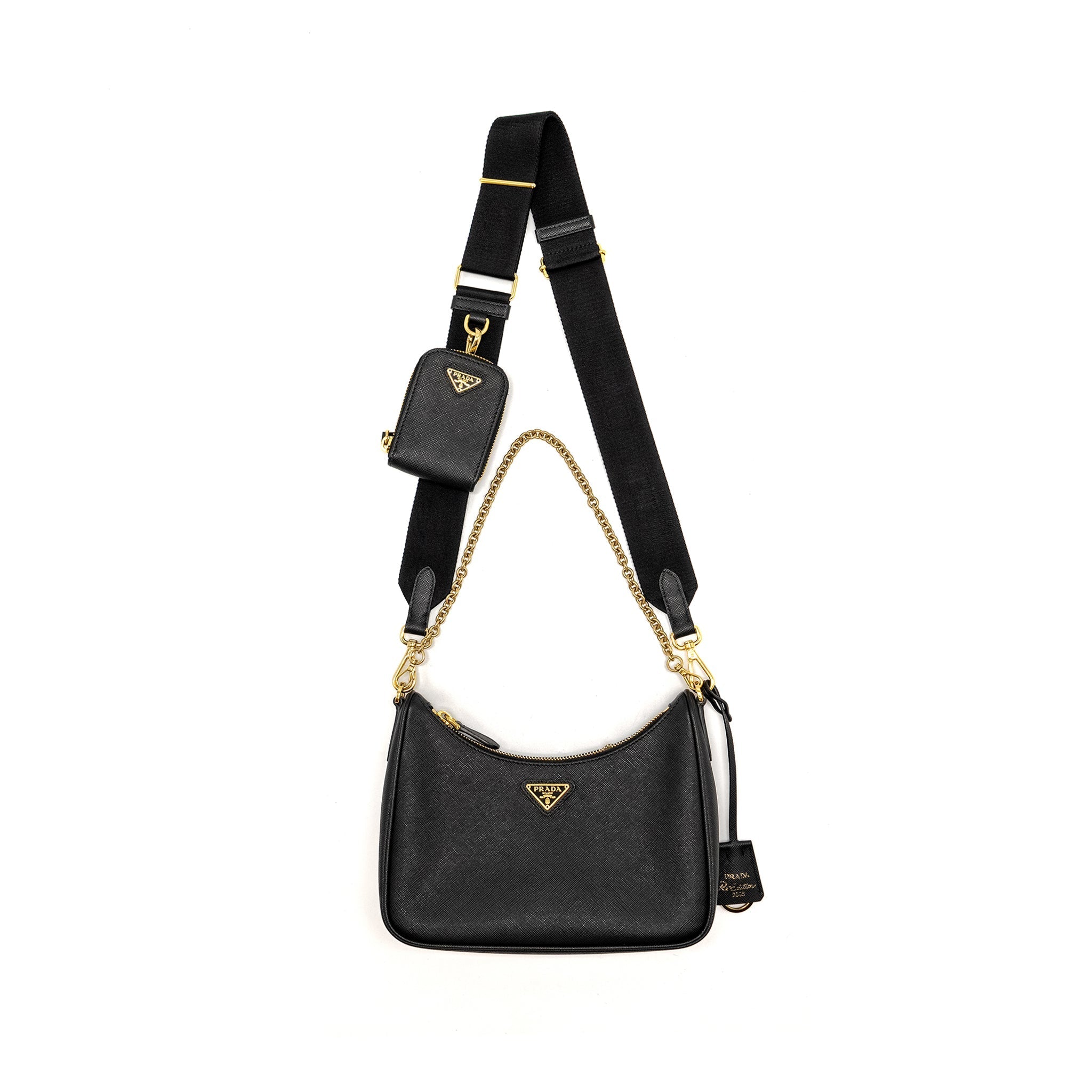 PRADA RE-EDITION 2005 SAFFIANO LEATHER BLACK GHW