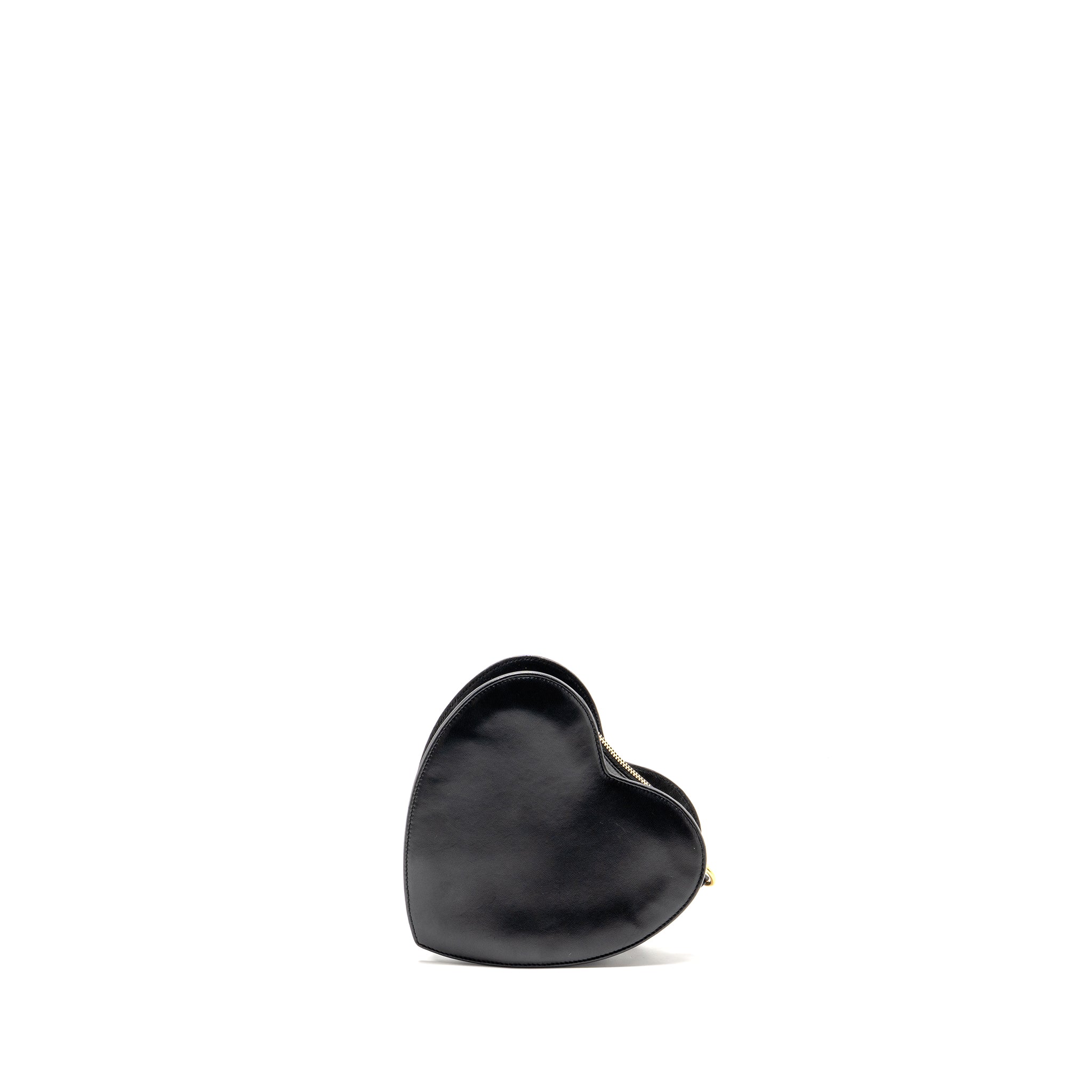 SAINT LAURENT/YSL LOVE HEART CLUTCH LAMBSKIN BLACK GHW