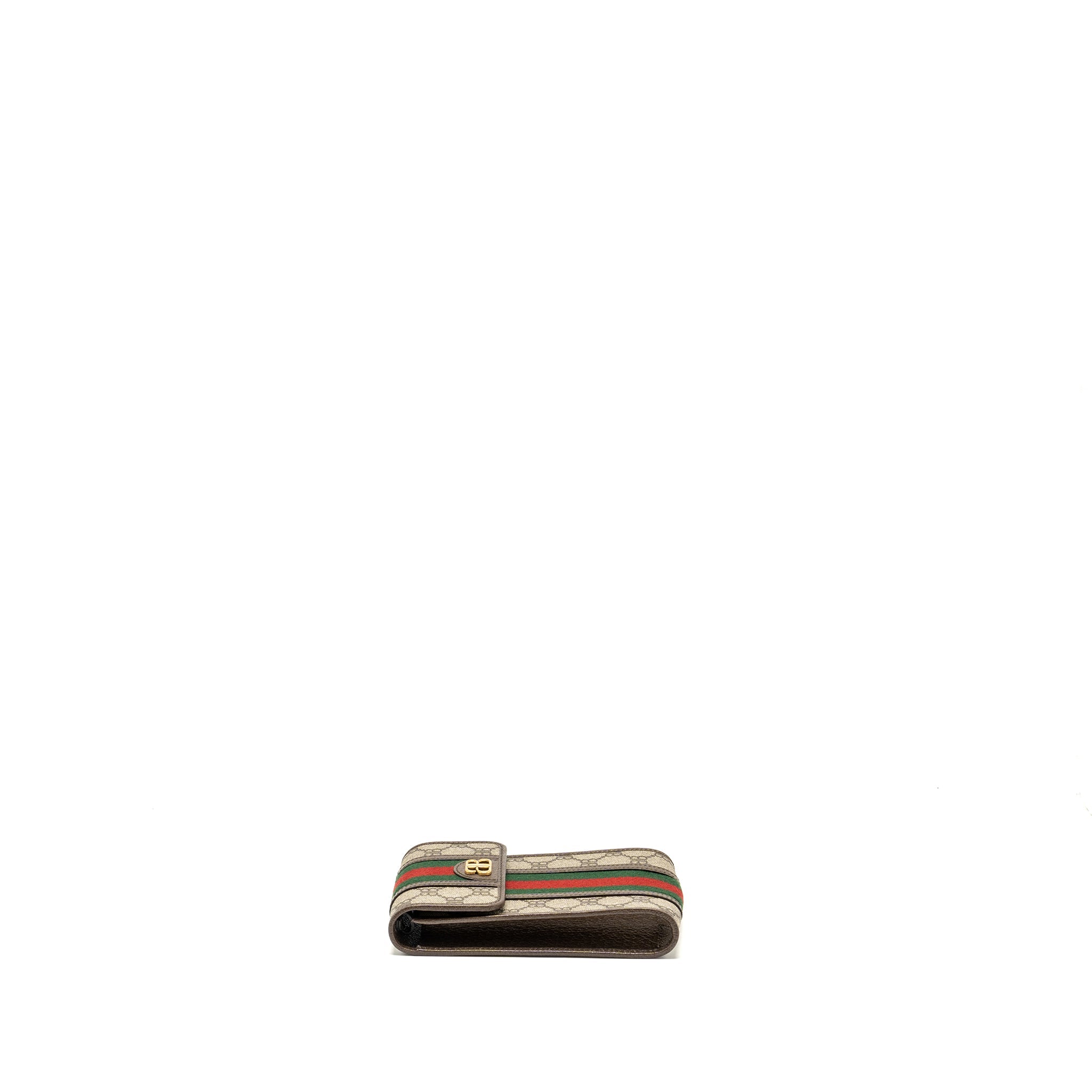 GUCCI X BALENCIAGA THE HACKER PROJECT PHONE CROSSBODY BAG CANVAS/LEATHER BROWN/MULTICOLOUR GHW
