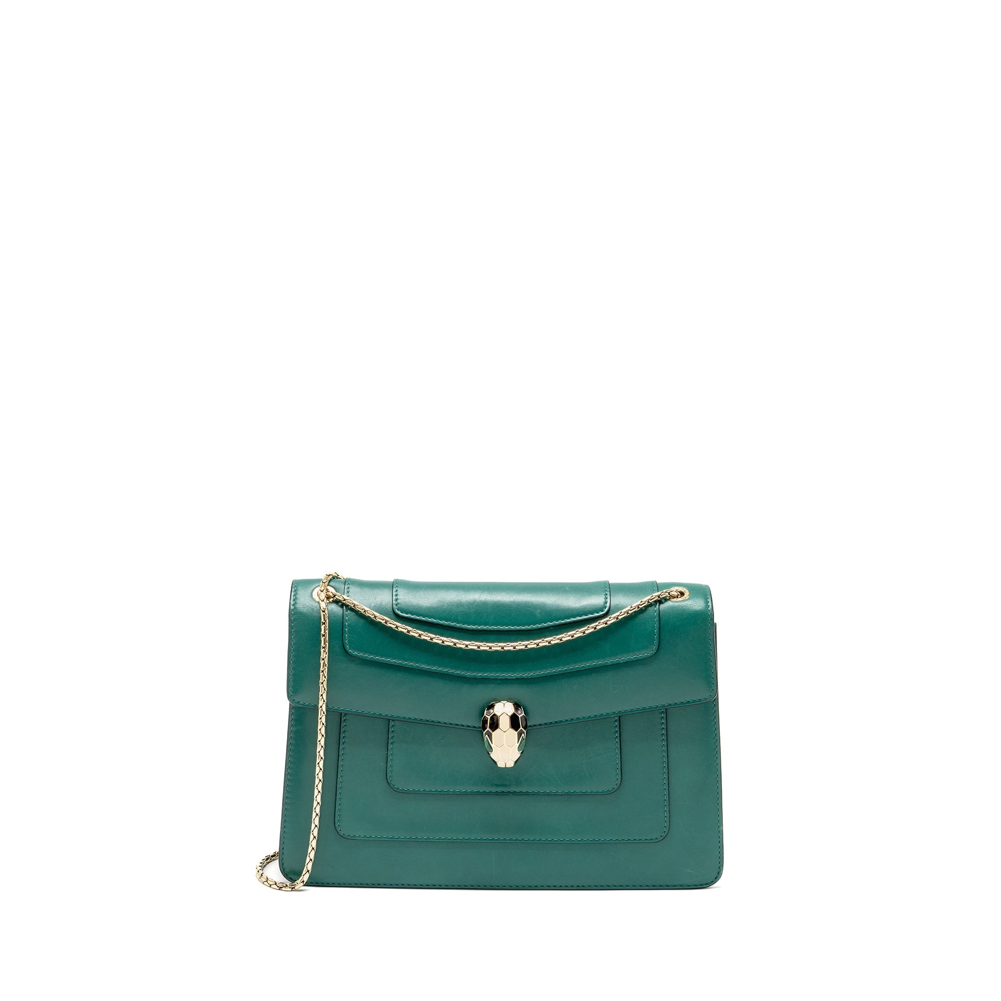 BVLGARI SERPENTI FOREVER BAG CALFSKIN GREEN LGHW