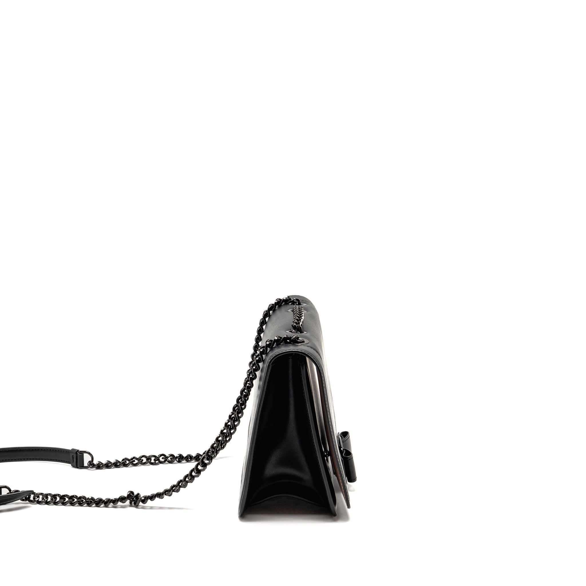 SALVATORE FERRAGAMO VARA BOW CROSSBODY FLAP BAG BLACK CALFSKIN BLACK HARDWARE
