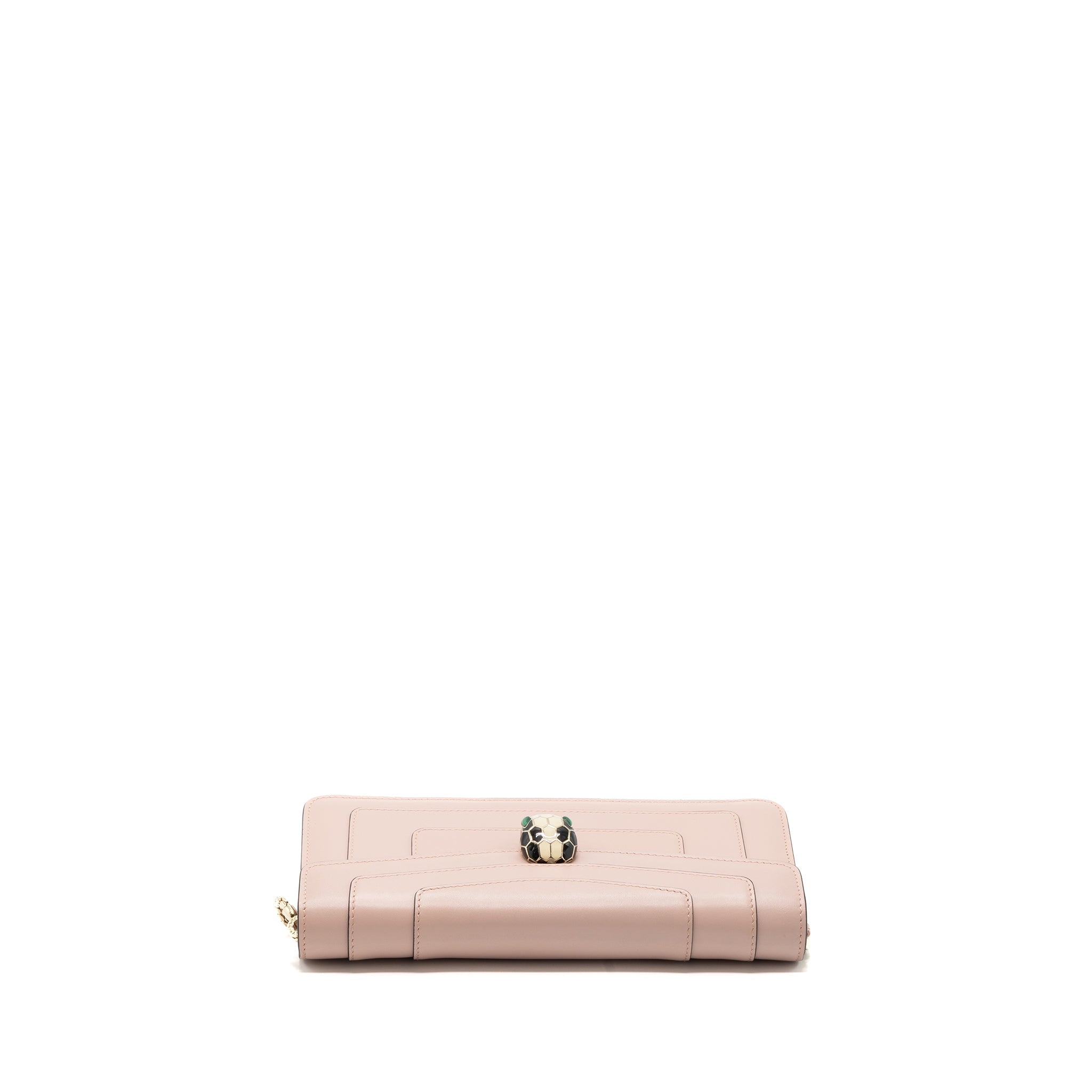 BVLGARI SERPENTI FOREVER CLUTCH WITH CHAIN CALFSKIN PINK LGHW