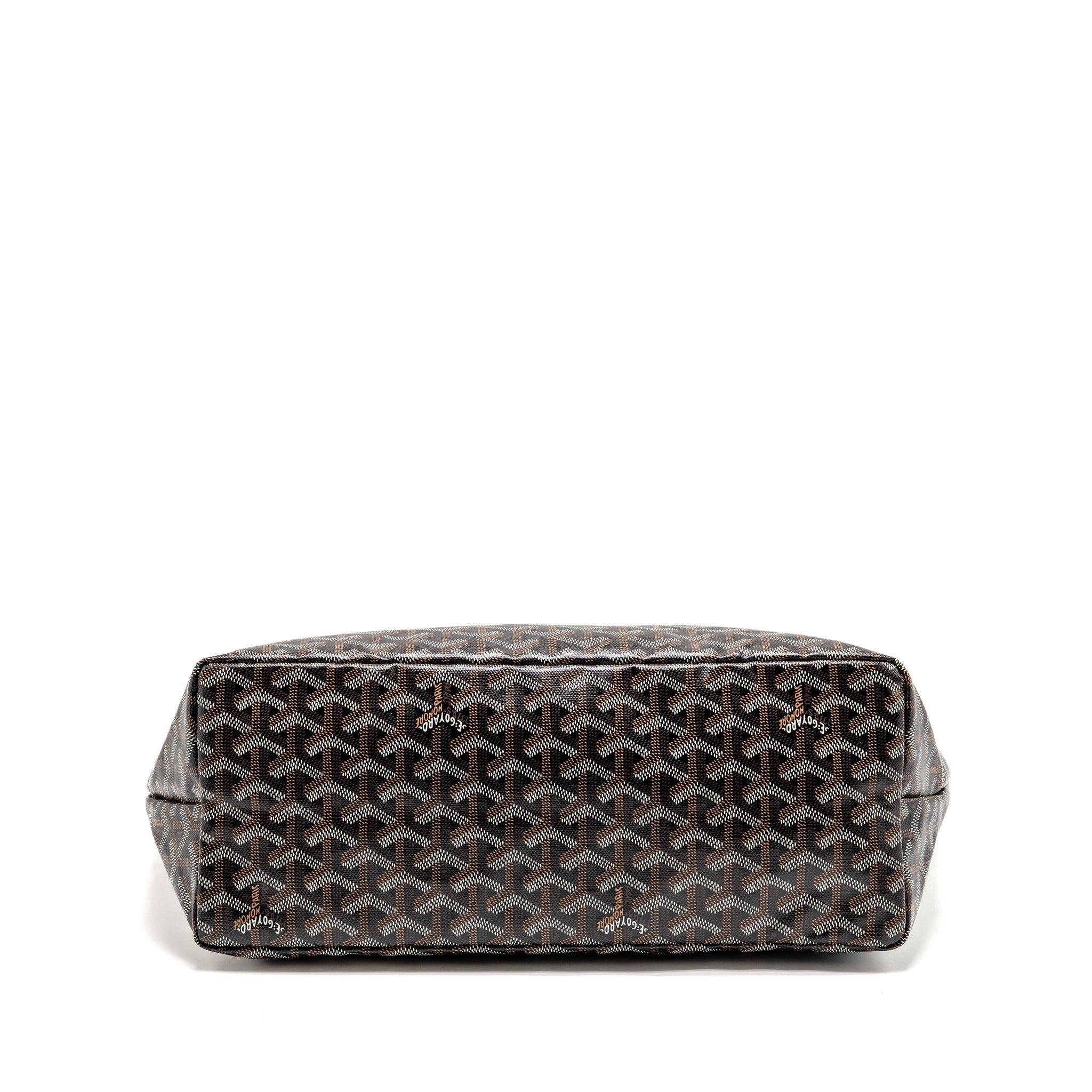 GOYARD SAINT LOUIS PM TOTE BAG GOYARDINE CANVAS/CALFSKIN BLACK