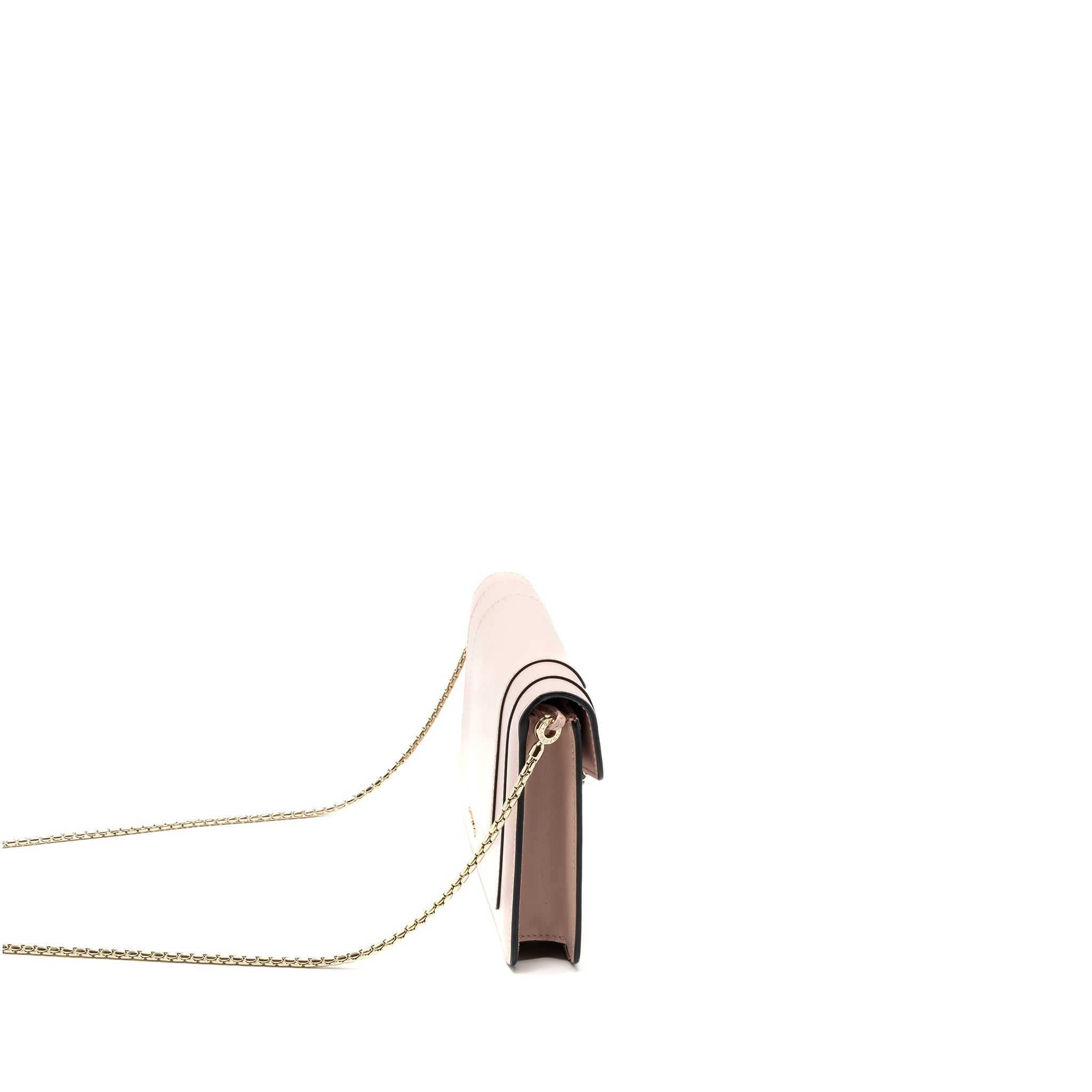BVLGARI SERPENTI FOREVER CLUTCH WITH CHAIN CALFSKIN PINK LGHW