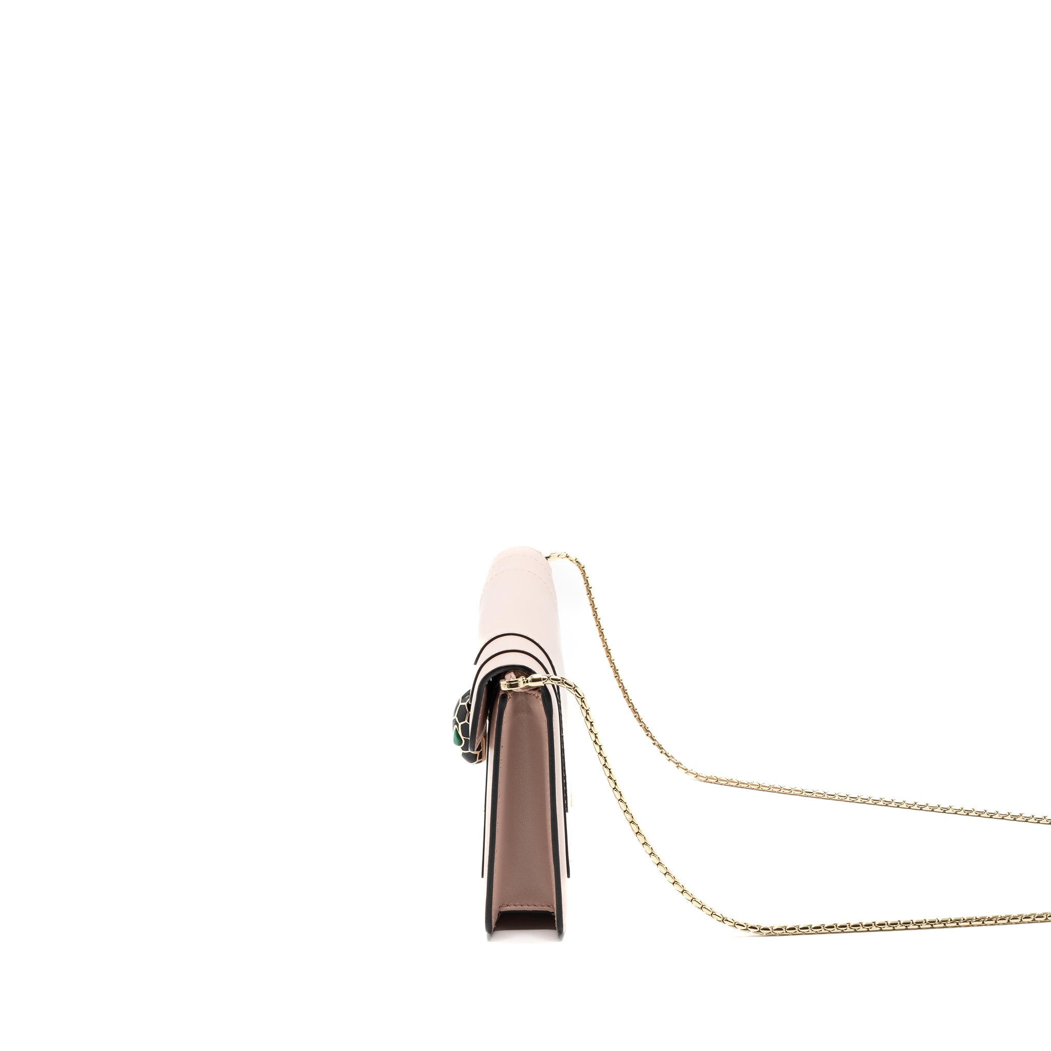 BVLGARI SERPENTI FOREVER CLUTCH WITH CHAIN CALFSKIN PINK LGHW