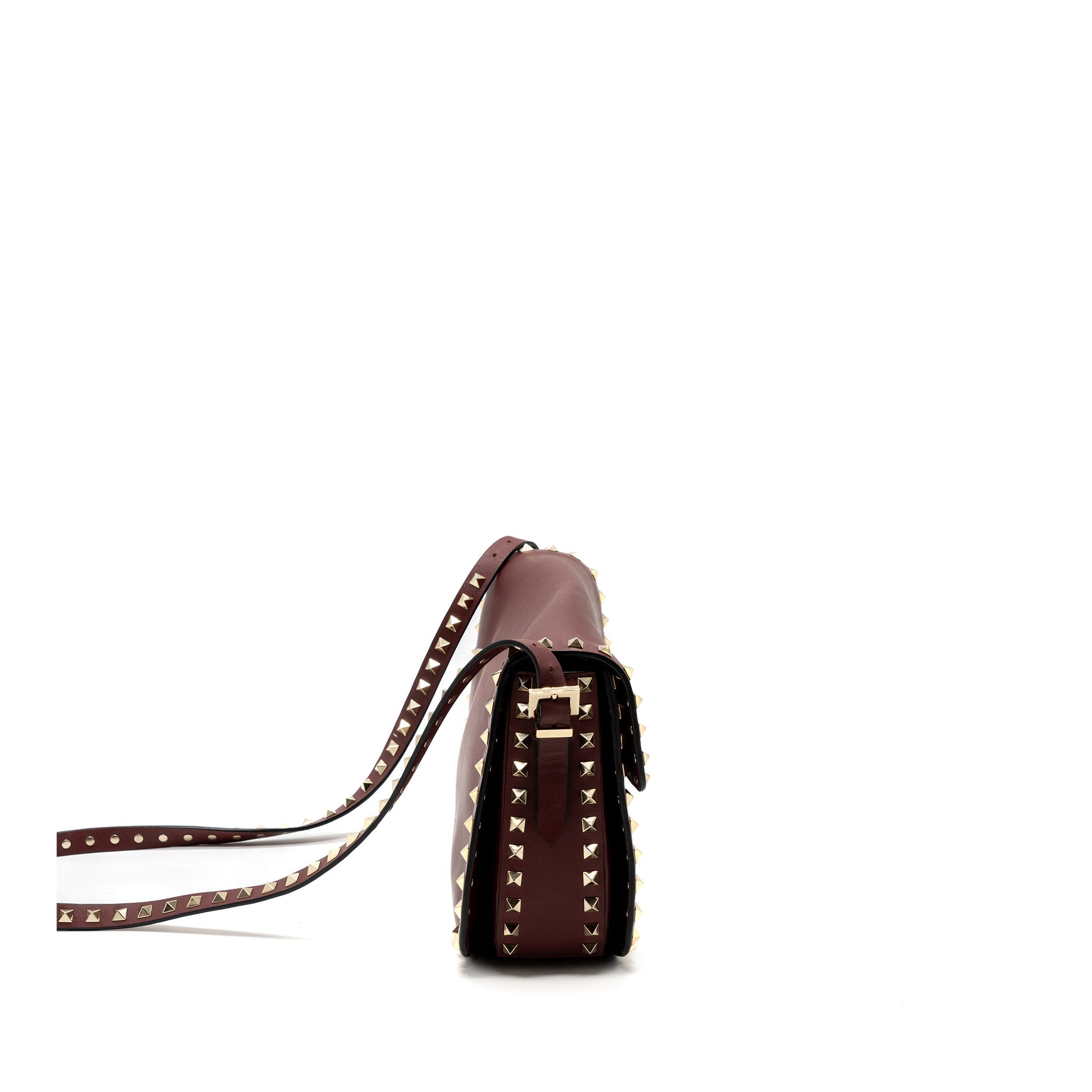 VALENTINO ROCKSTUD FLAP BAG CALFSKIN RED GHW