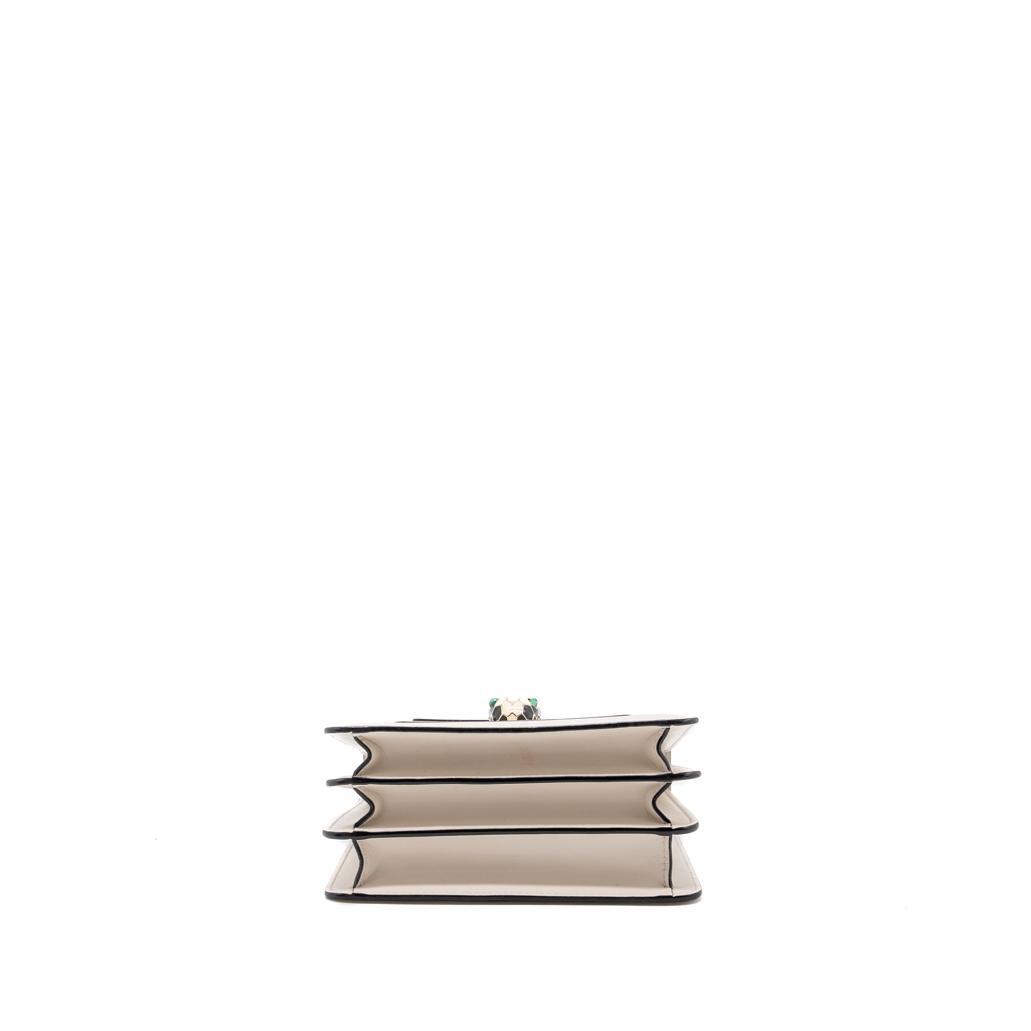 BVLGARI TOP HANDLE SERPENTI BAG CALFSKIN WHITE LGHW