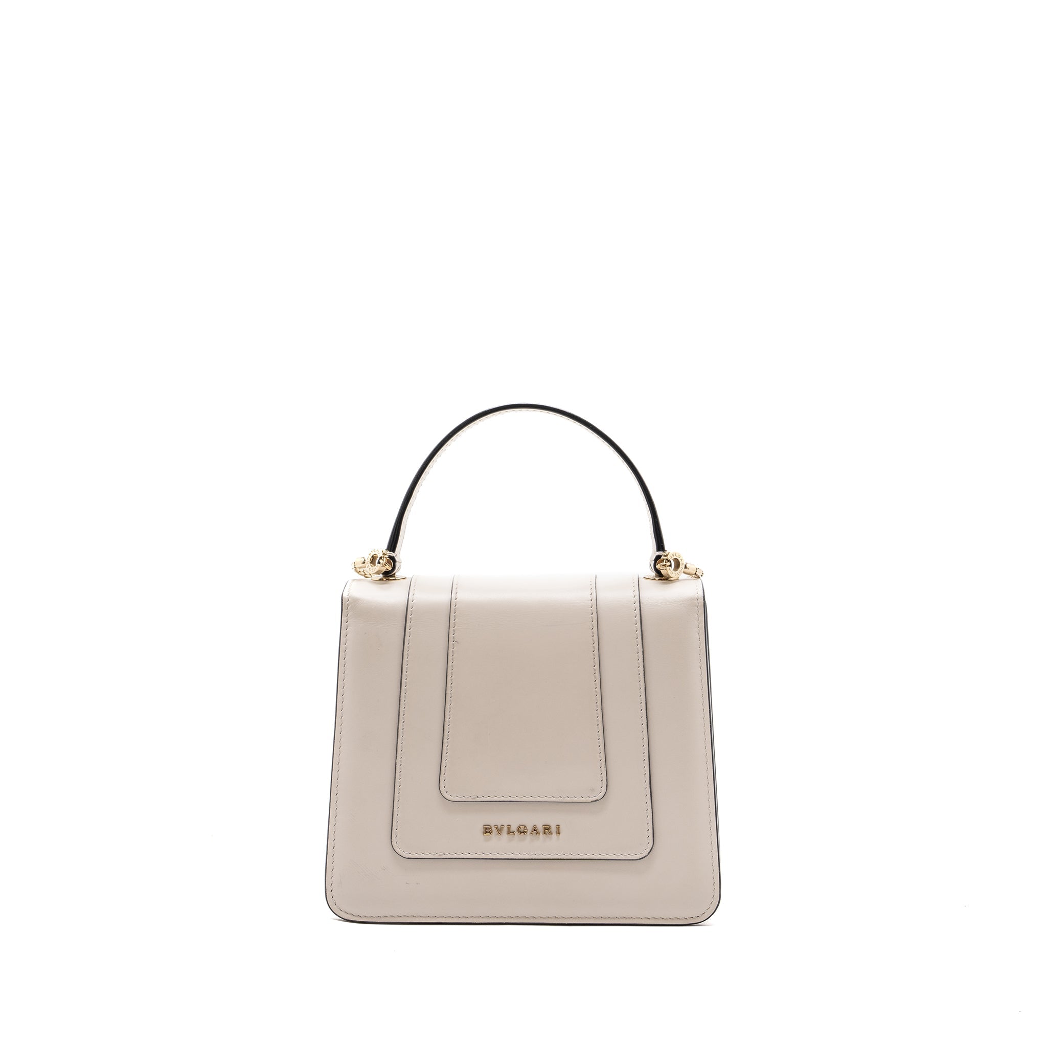 BVLGARI TOP HANDLE SERPENTI BAG CALFSKIN WHITE LGHW