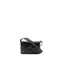 BOTTEGA VENETA SMALL CASSETTE BAG LAMBSKIN BLACK GHW