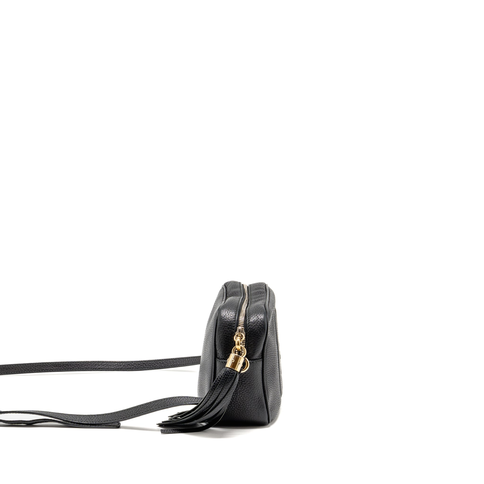 GUCCI SOHO DISCO CAMERA CROSSBODY BAG CALFSKIN BLACK LGHW