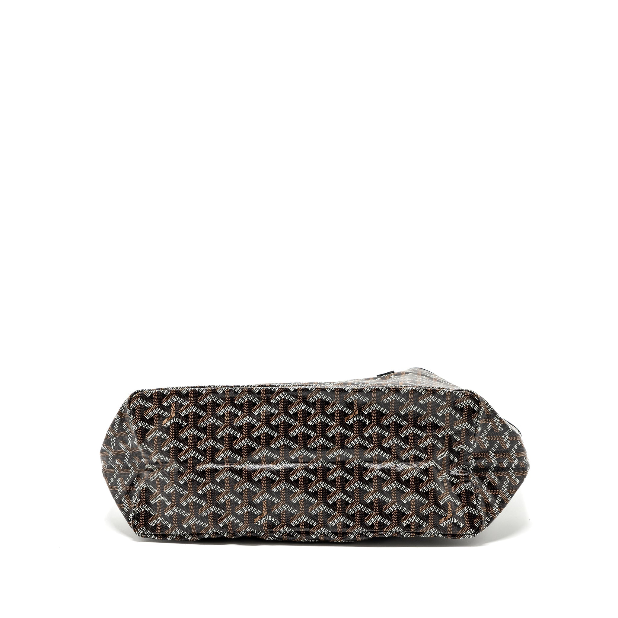 GOYARD SAINT LOUIS PM TOTE BAG GOYARDLINE CANVAS BLACK SHW