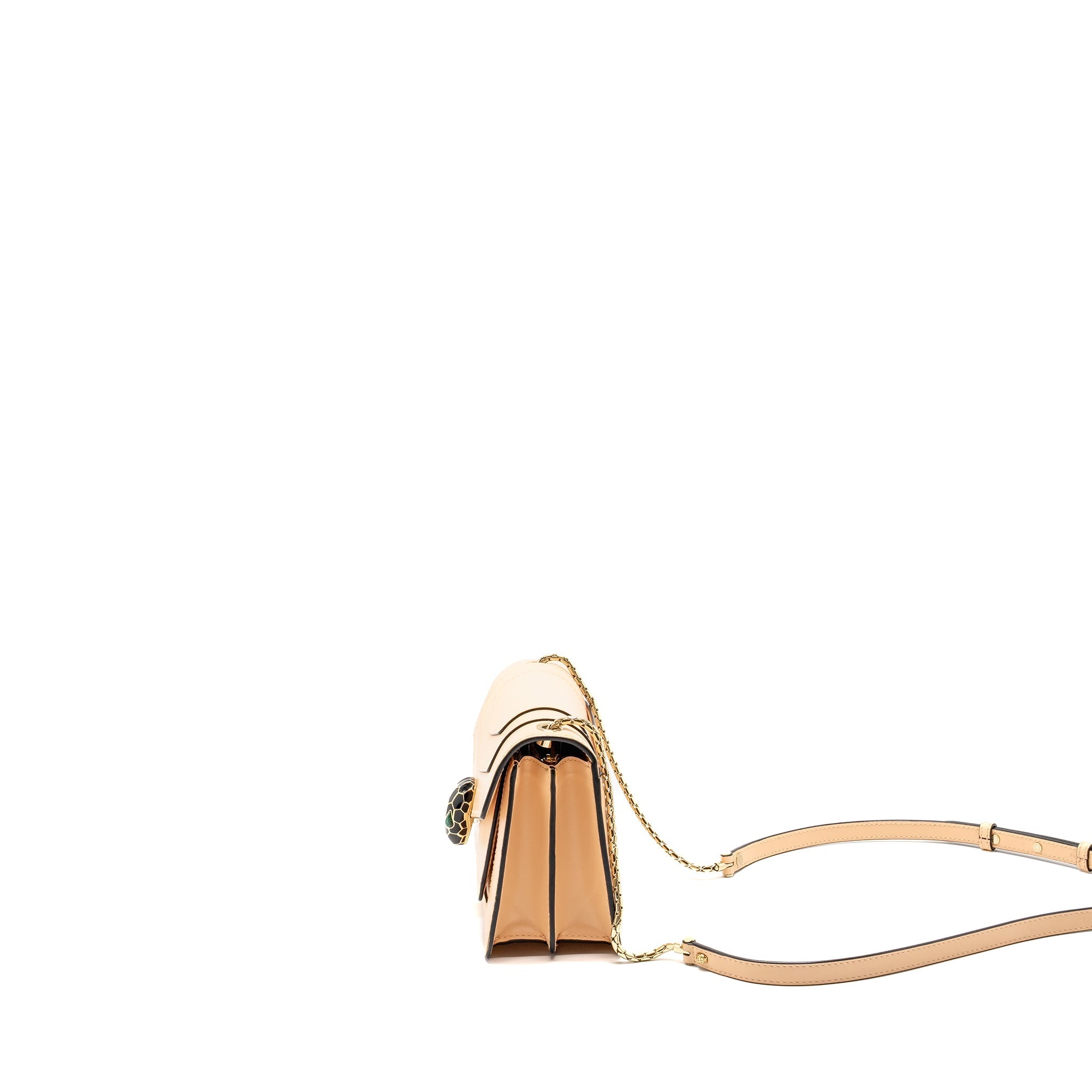 BVLGARI SERPENTI FOREVER FLAP BAG CALFSKIN PEACH LGHW