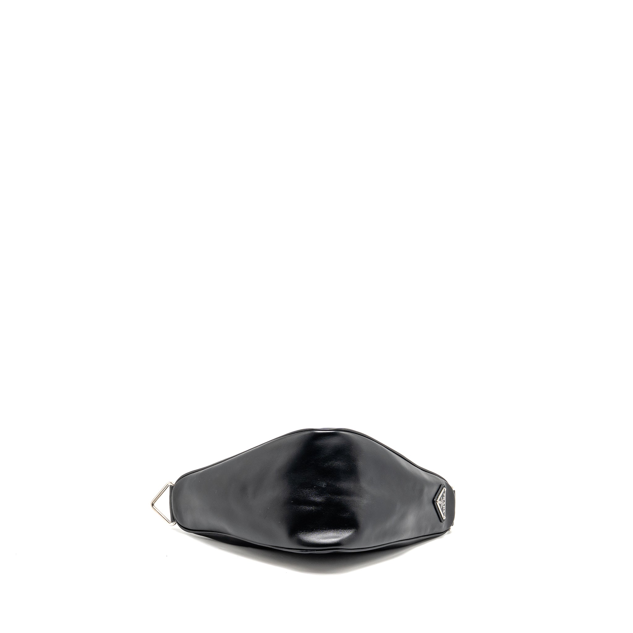 PRADA TRIANGLE SHOULDER BAG LEATHER BLACK SHW