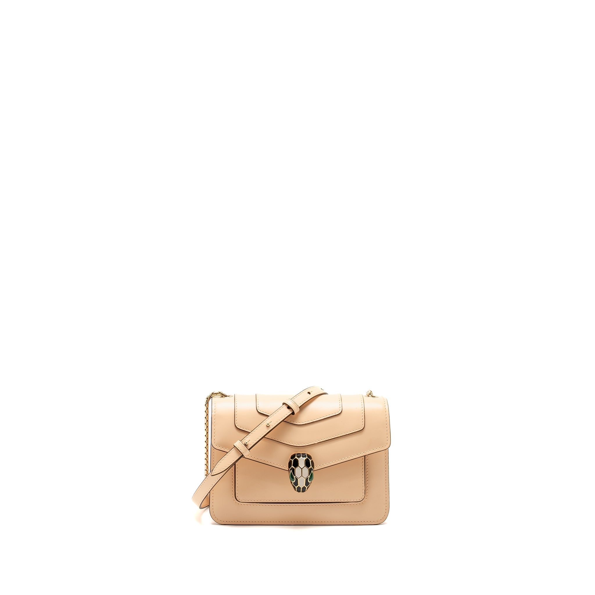 BVLGARI SERPENTI FOREVER FLAP BAG CALFSKIN PEACH LGHW