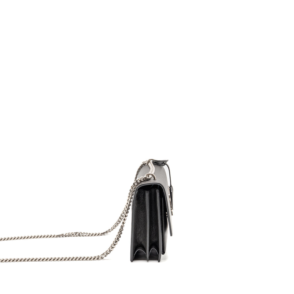 SAINT LAURENT/YSL MEDIUM SUNSET BAG CALFSKIN GREY SHW