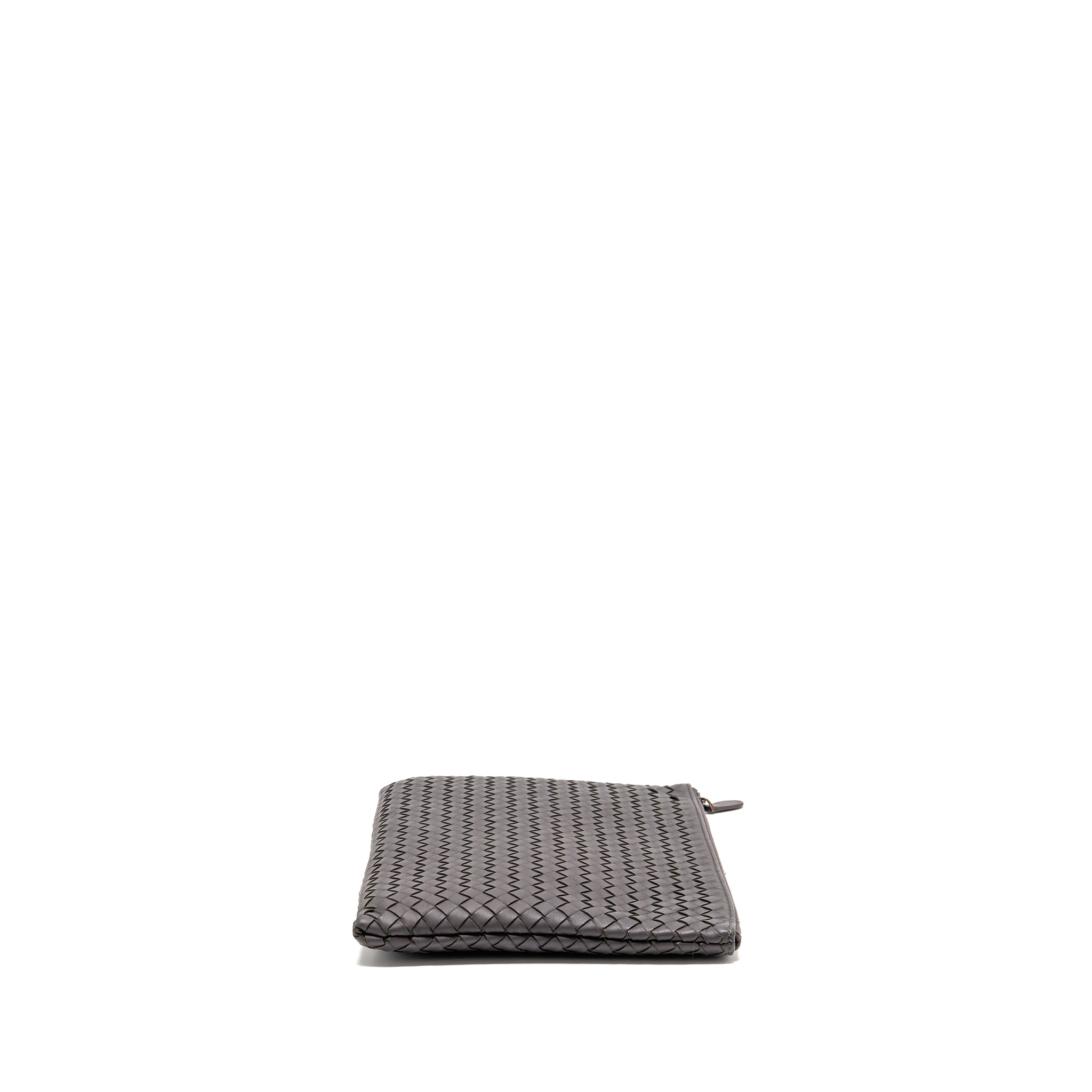 BOTTEGA VENETA INTRECCIATO CLUTCH LEATHER BROWN SHW