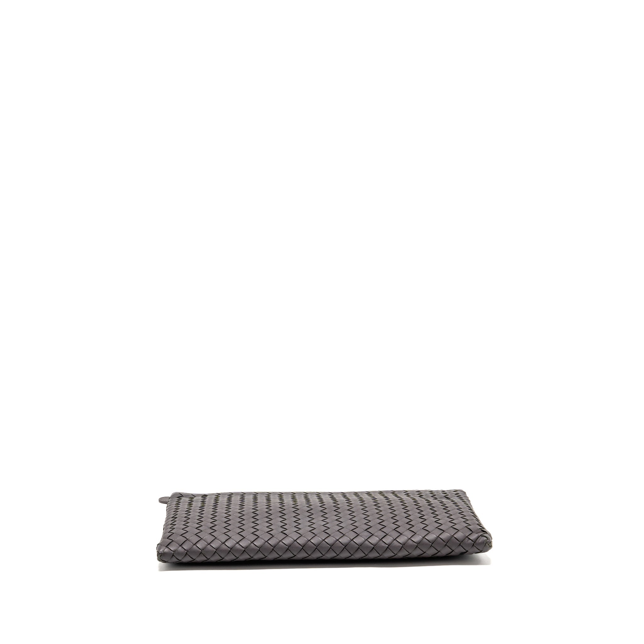 BOTTEGA VENETA INTRECCIATO CLUTCH LEATHER BROWN SHW