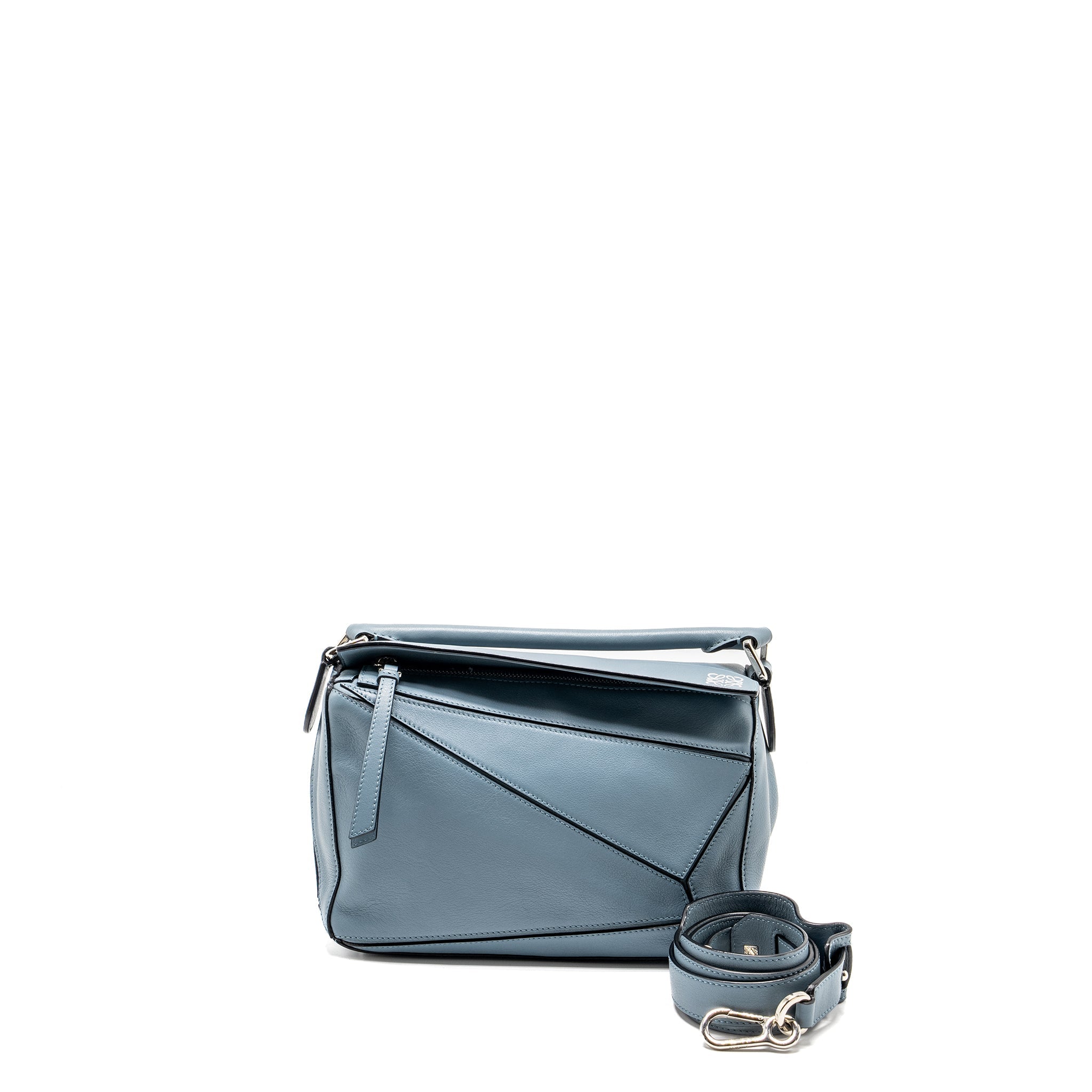LOEWE SMALL PUZZLE BAG CALFSKIN LIGHT BLUE SHW