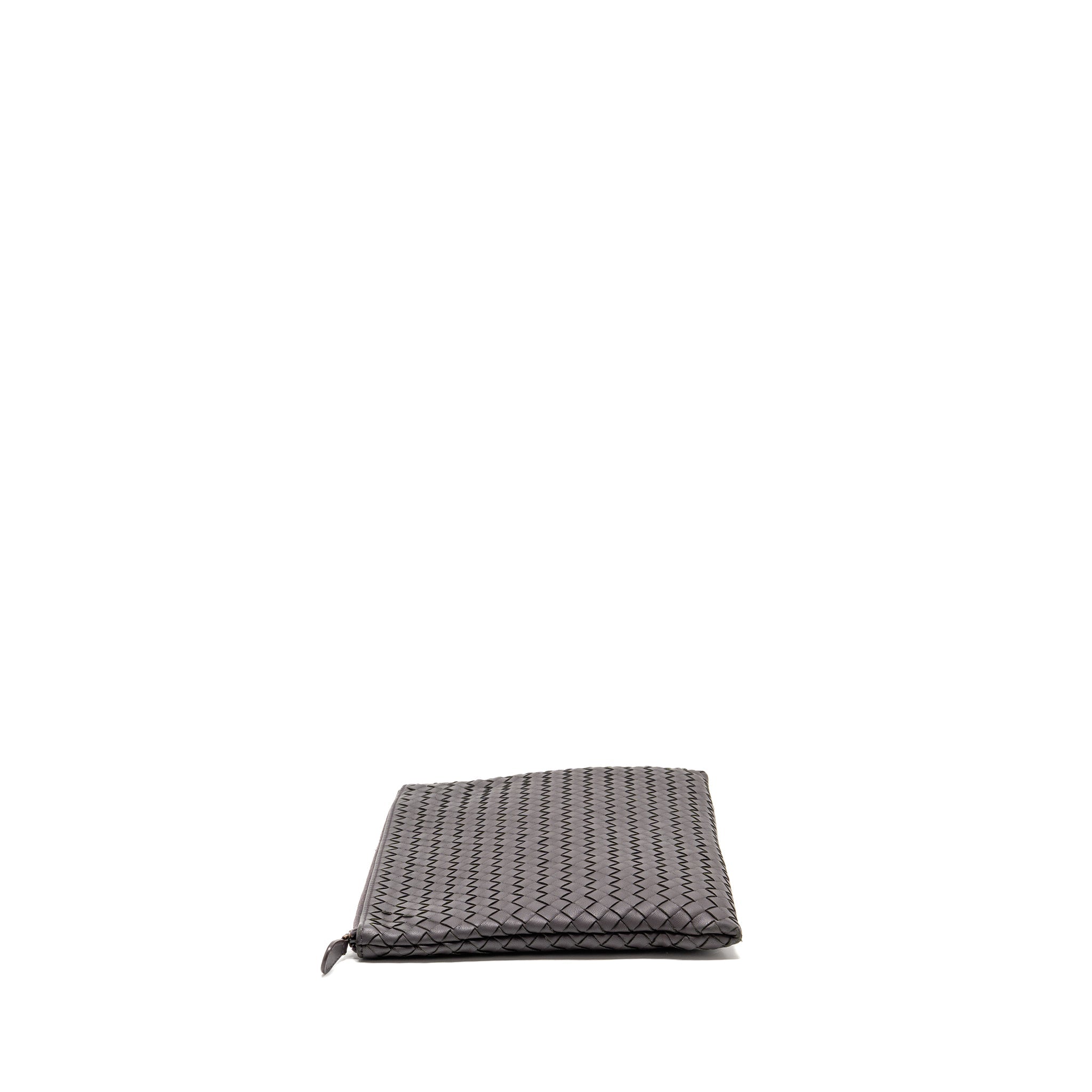 BOTTEGA VENETA INTRECCIATO CLUTCH LEATHER BROWN SHW