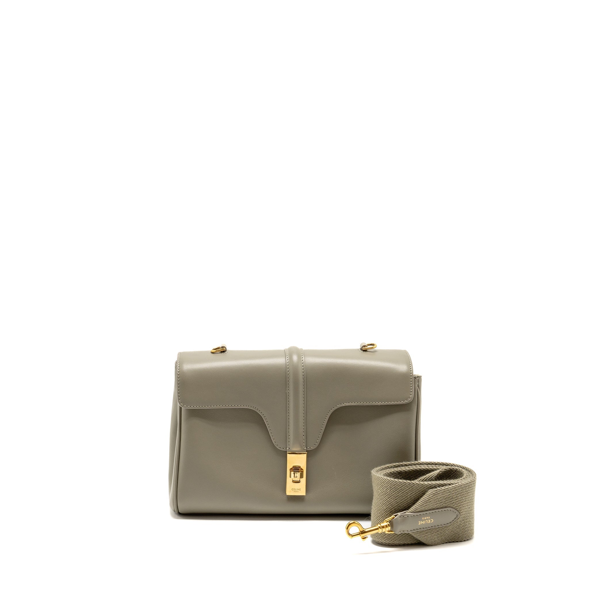 CELINE TEEN SOFT 16 CALFSKIN LIGHT OLIVE GREEN GHW
