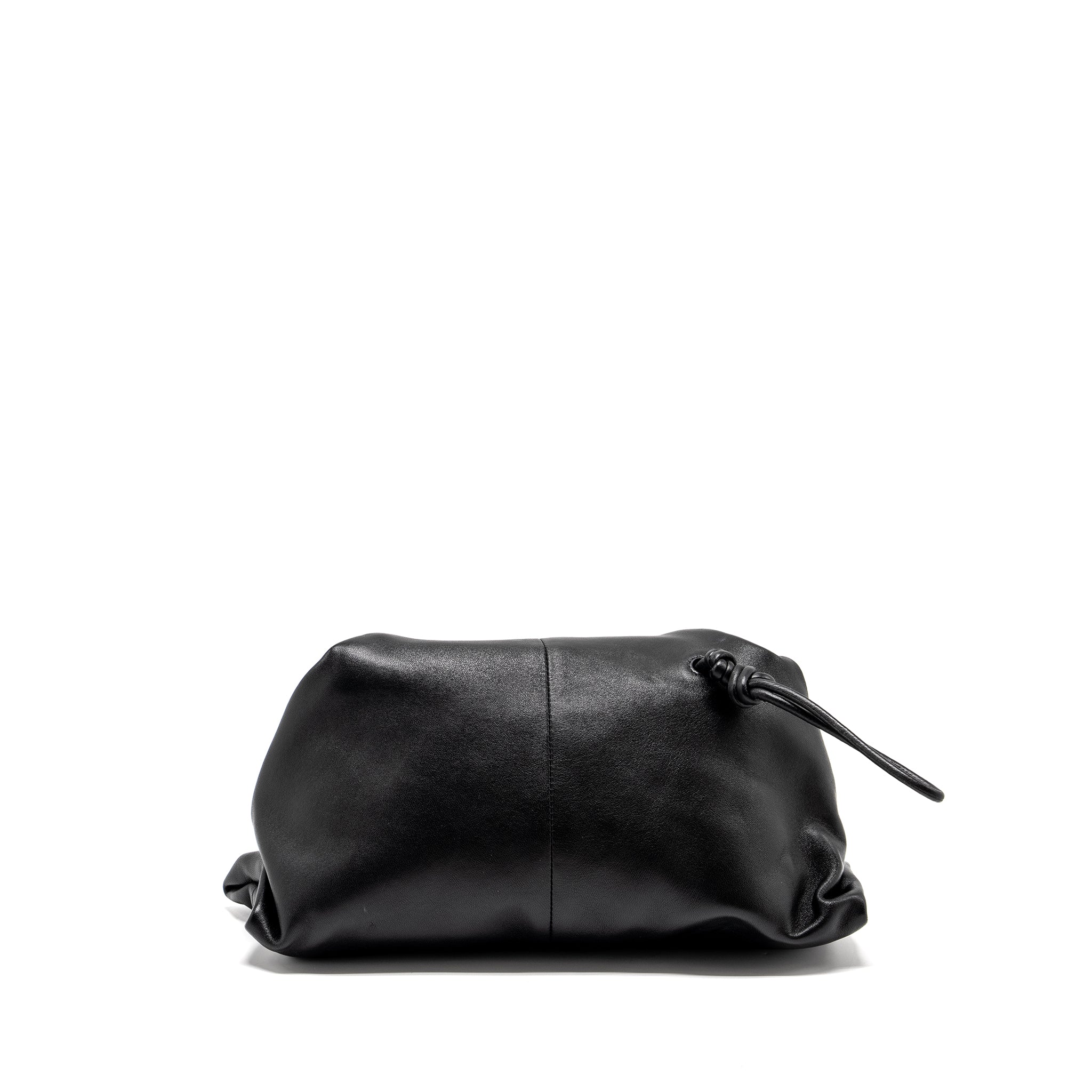 BOTTEGA VENETA TRINE ENVELOP CLUTCH LEATHER BLACK SHW
