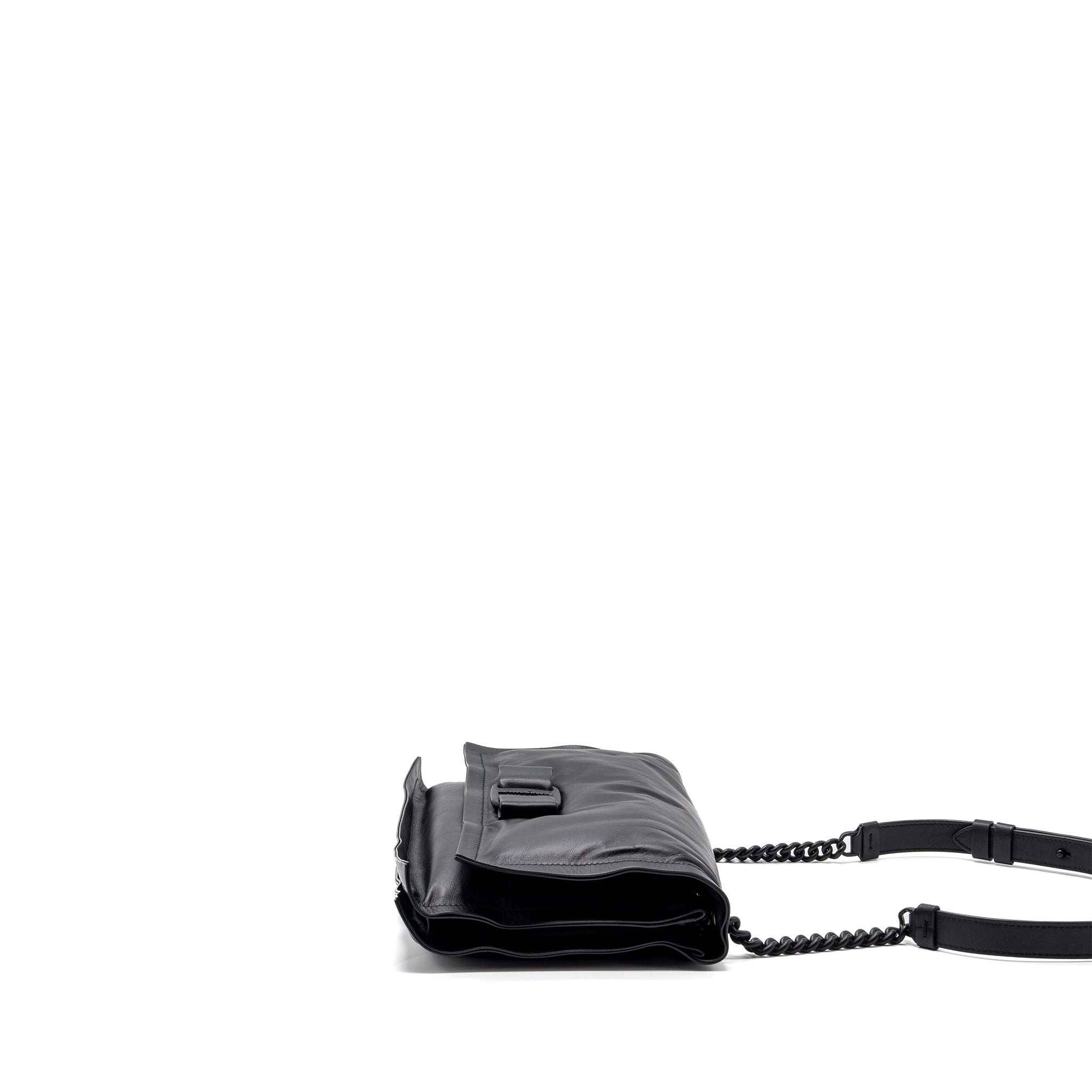 SALVATORE FERRAGAMO SMALL VIVA BOW SHOULDER BAG BLACK WITH BLACK HARDWARE