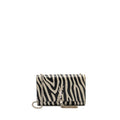 SAINT LAURENT/YSL MEDIUM KATE SHOULDER BAG WITH TASSEL EMBOSSED LEATHER BLACK/WHITE SHW