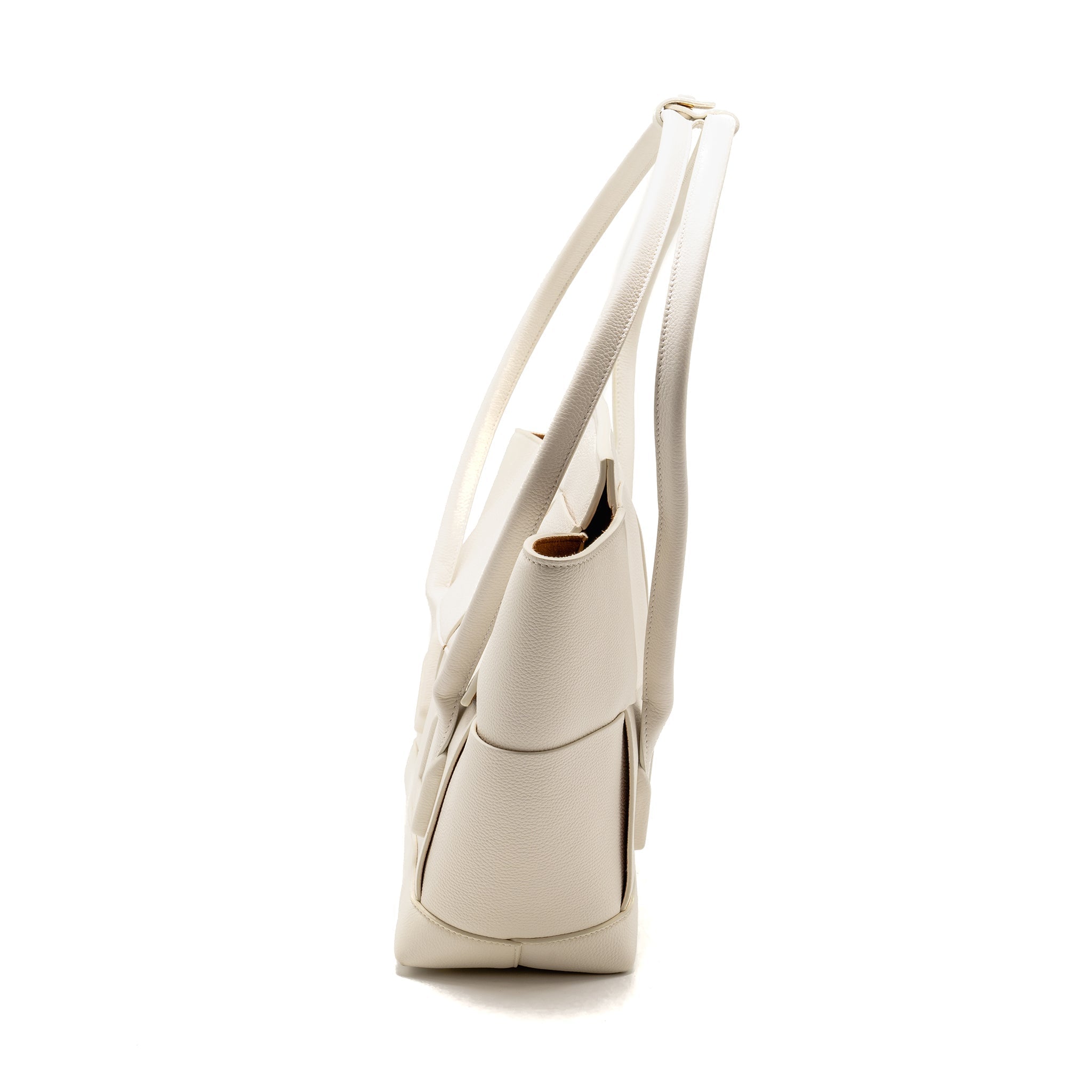 BOTTEGA VENETA LARGE ARCO TOTE BAG GRAINED CALFSKIN WHITE GHW