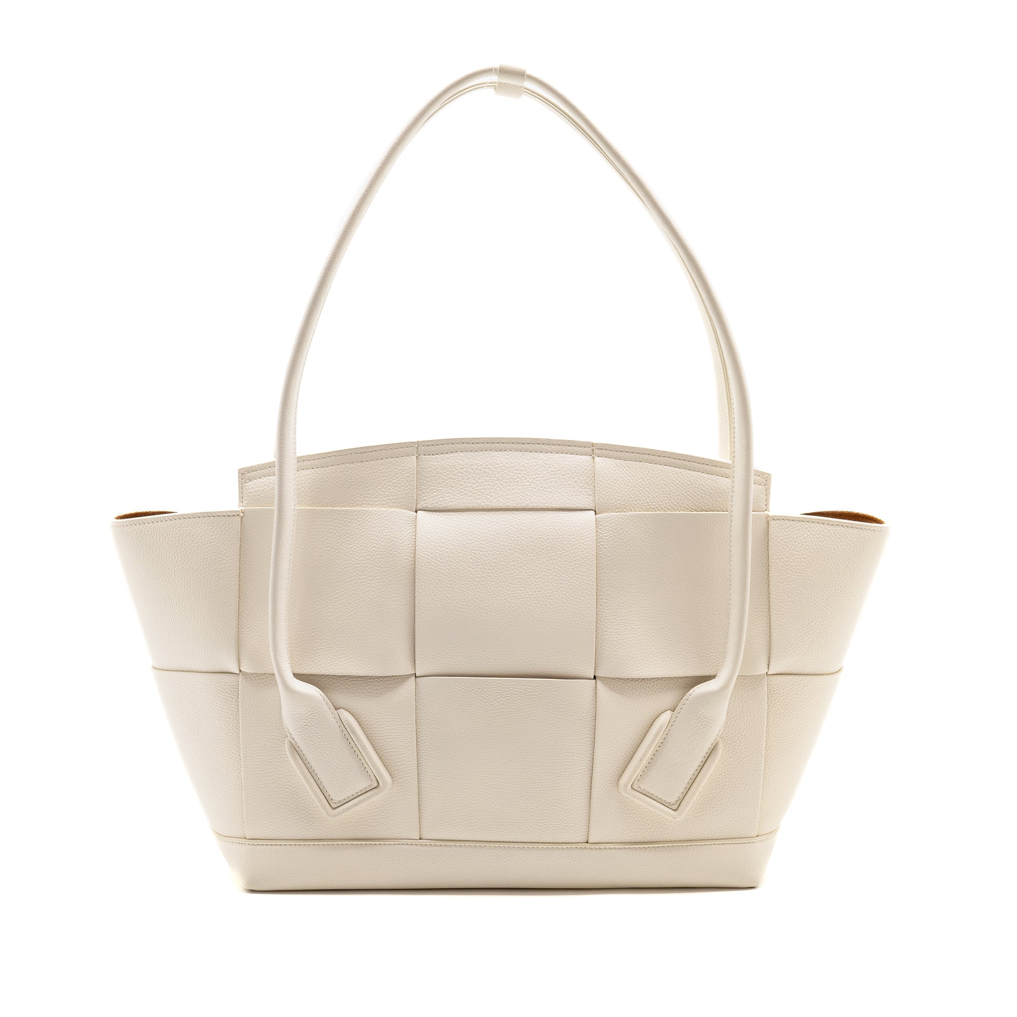 BOTTEGA VENETA LARGE ARCO TOTE BAG GRAINED CALFSKIN WHITE GHW