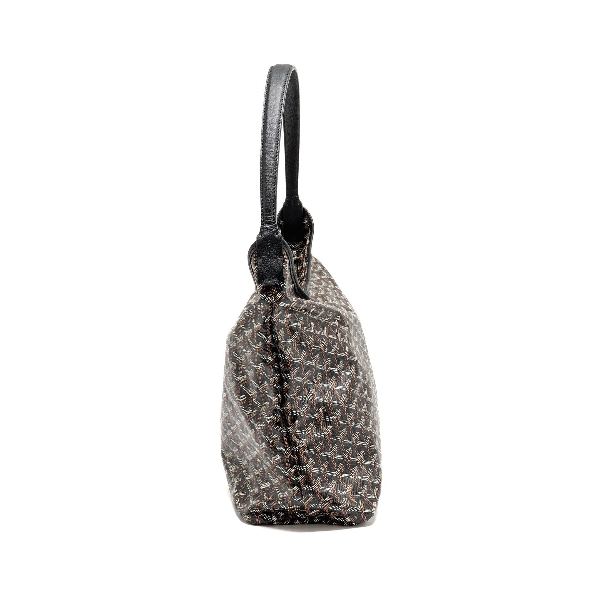 GOYARD BOHEME HOBO BAG GOYARDINE CANVAS BLACK SHW