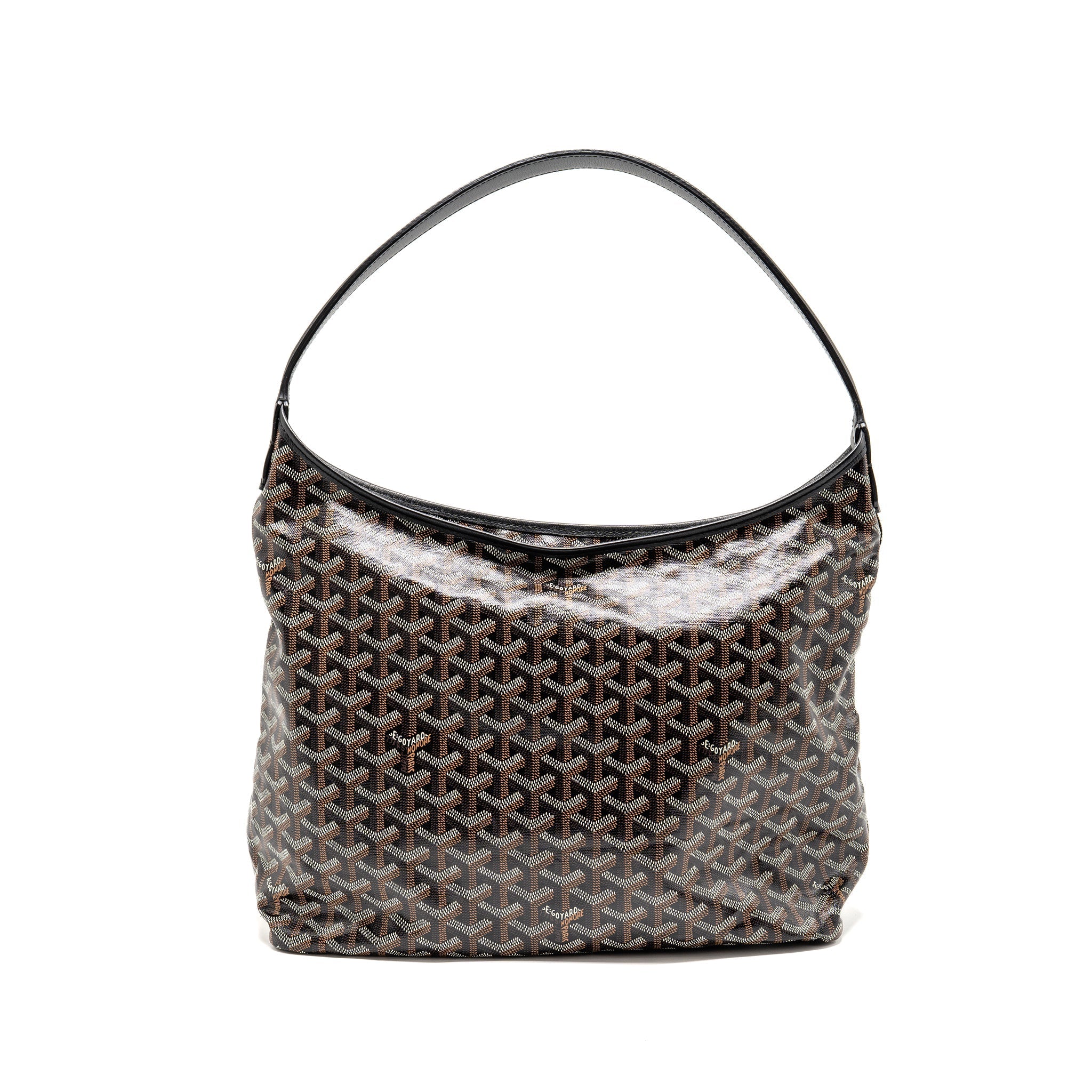 GOYARD BOHEME HOBO BAG GOYARDINE CANVAS BLACK SHW