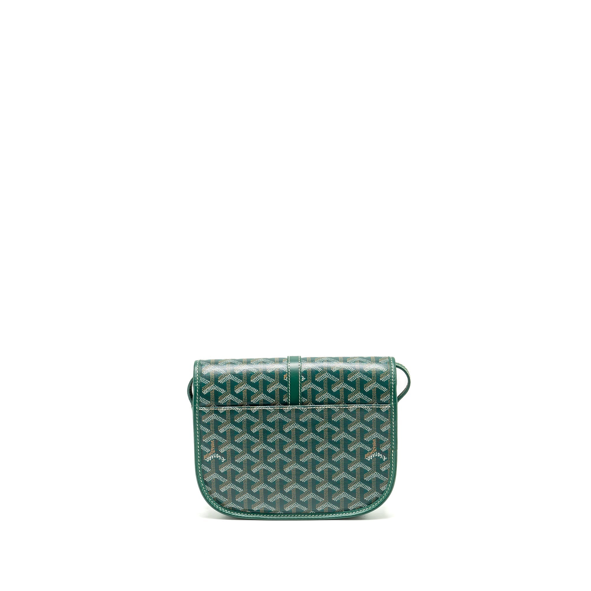 GOYARD BELVEDERE PM MESSENGER BAG GOYARDLINE CANVAS GREEN SHW