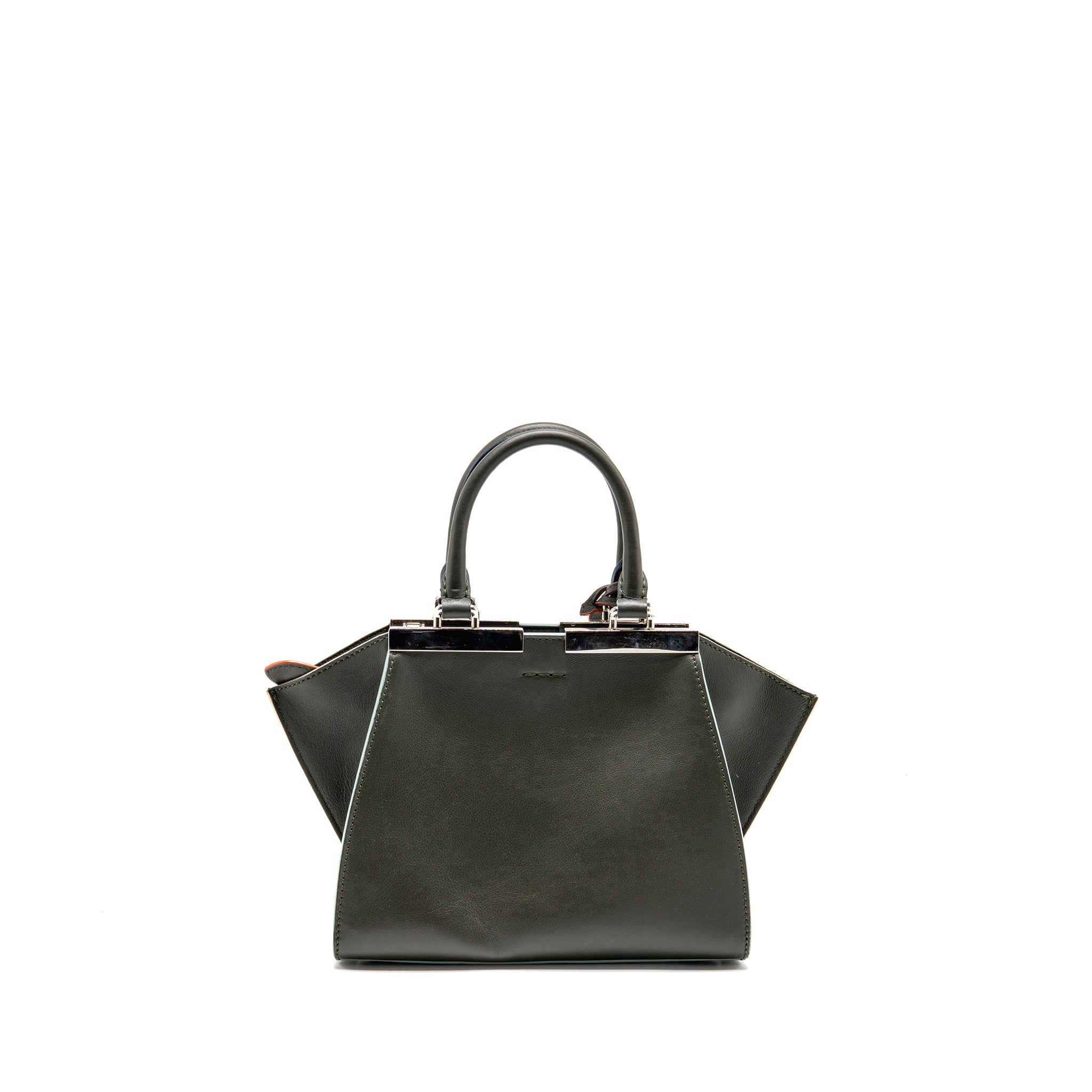 FENDI MINI 3JOURS TOTE BAG CALFSKIN DARK GREEN SHW