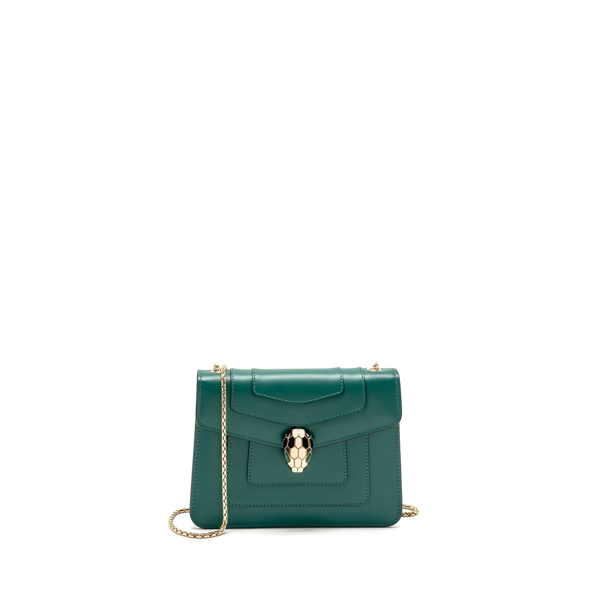 BVLGARI SERPENTI FOREVER CROSSBODY BAG CALFSKIN GREEN GHW
