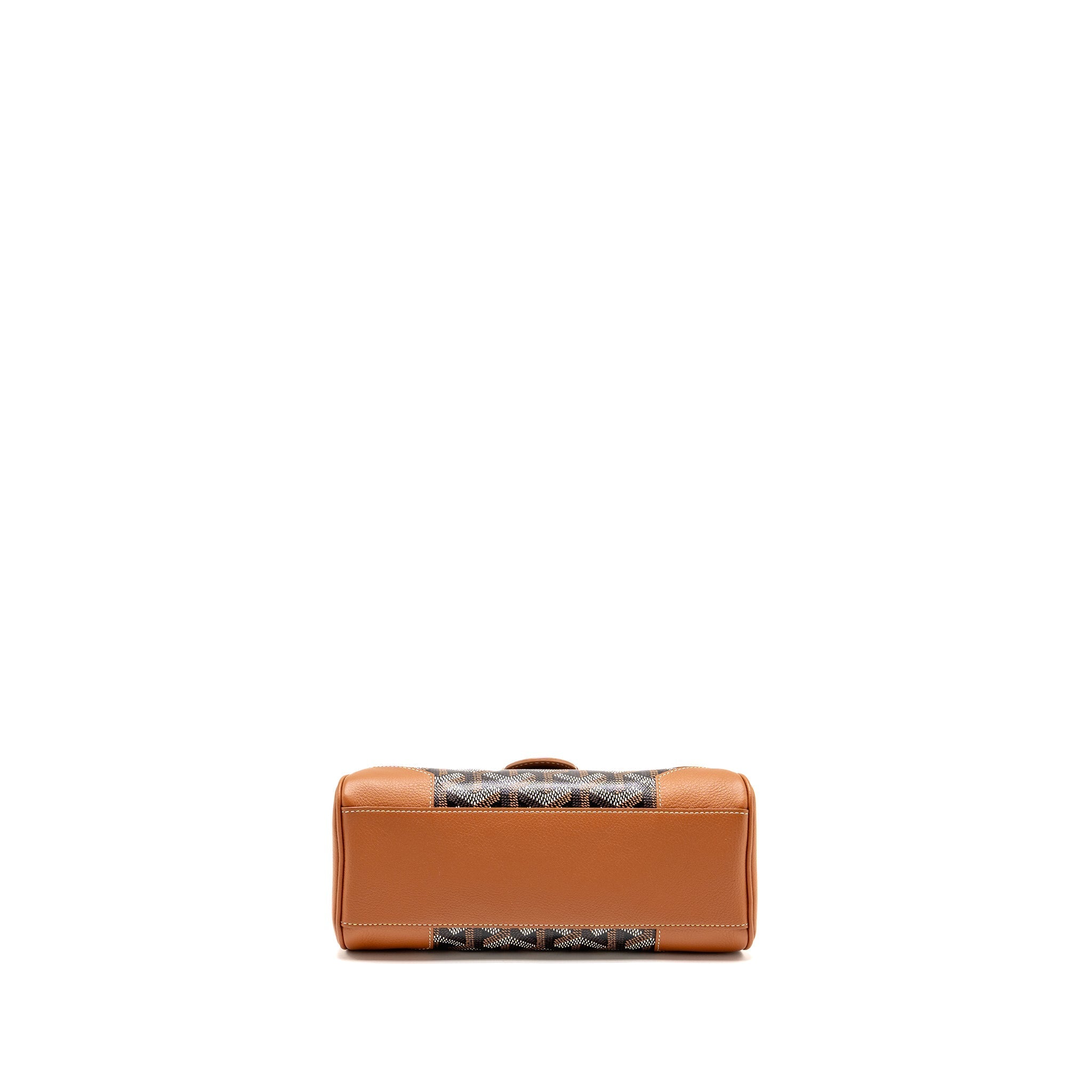 GOYARD MINI SAIGON GOYARDINE CANVAS/CALFSKIN BLACK/TAN SHW