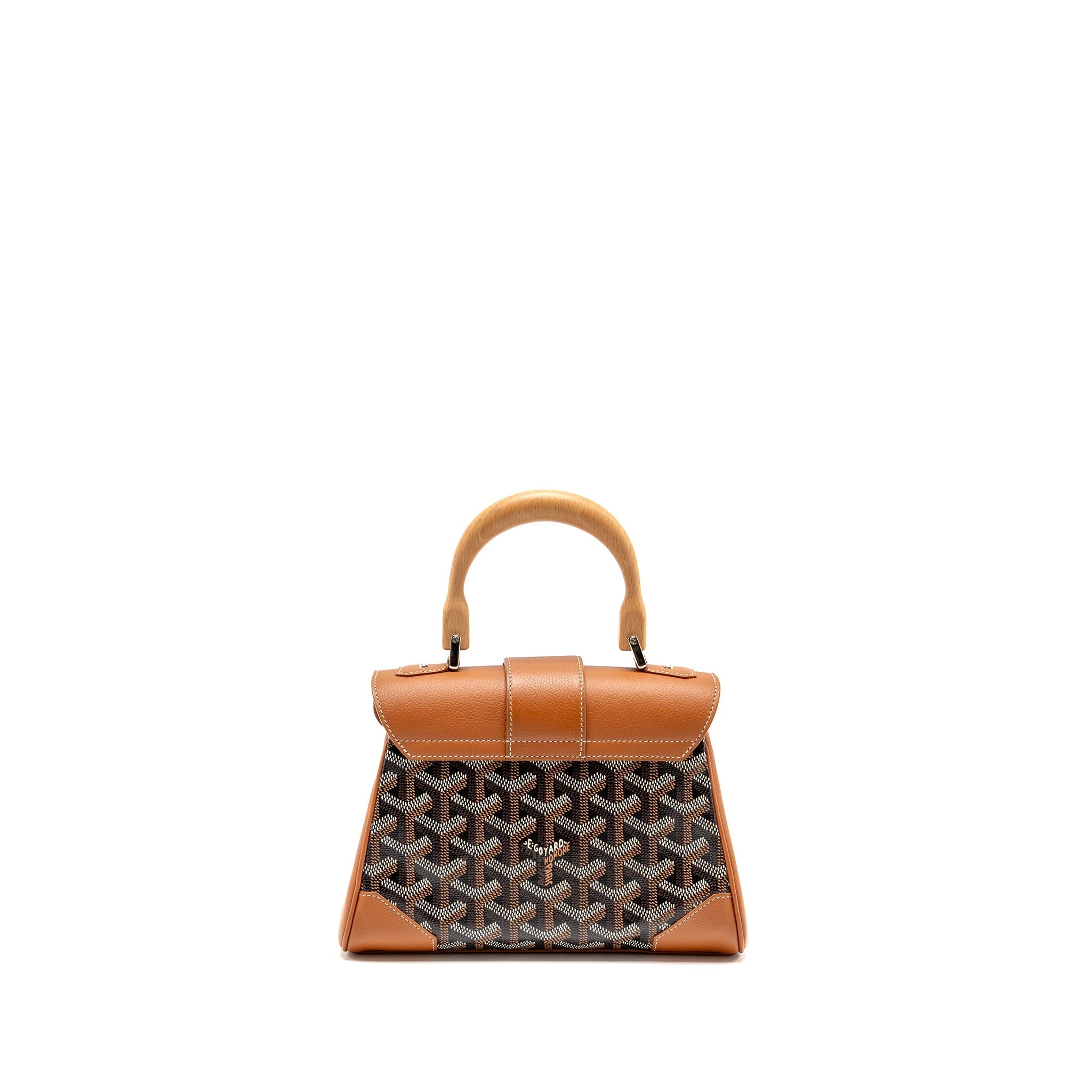 GOYARD MINI SAIGON GOYARDINE CANVAS/CALFSKIN BLACK/TAN SHW