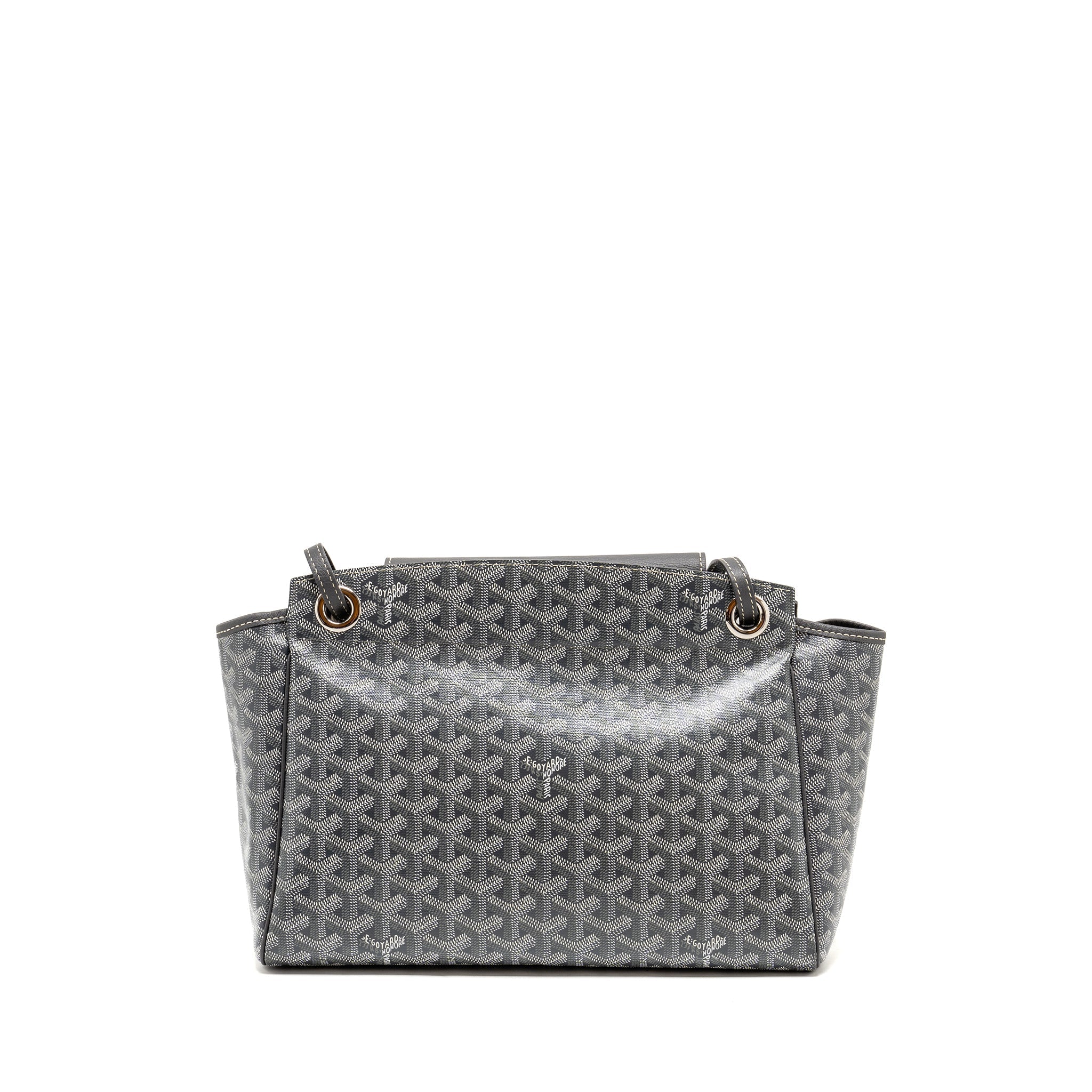GOYARD ROUETTE SOUPLE PM BAG GOYARDLINE CANVAS / CALFSKIN GREY SHW