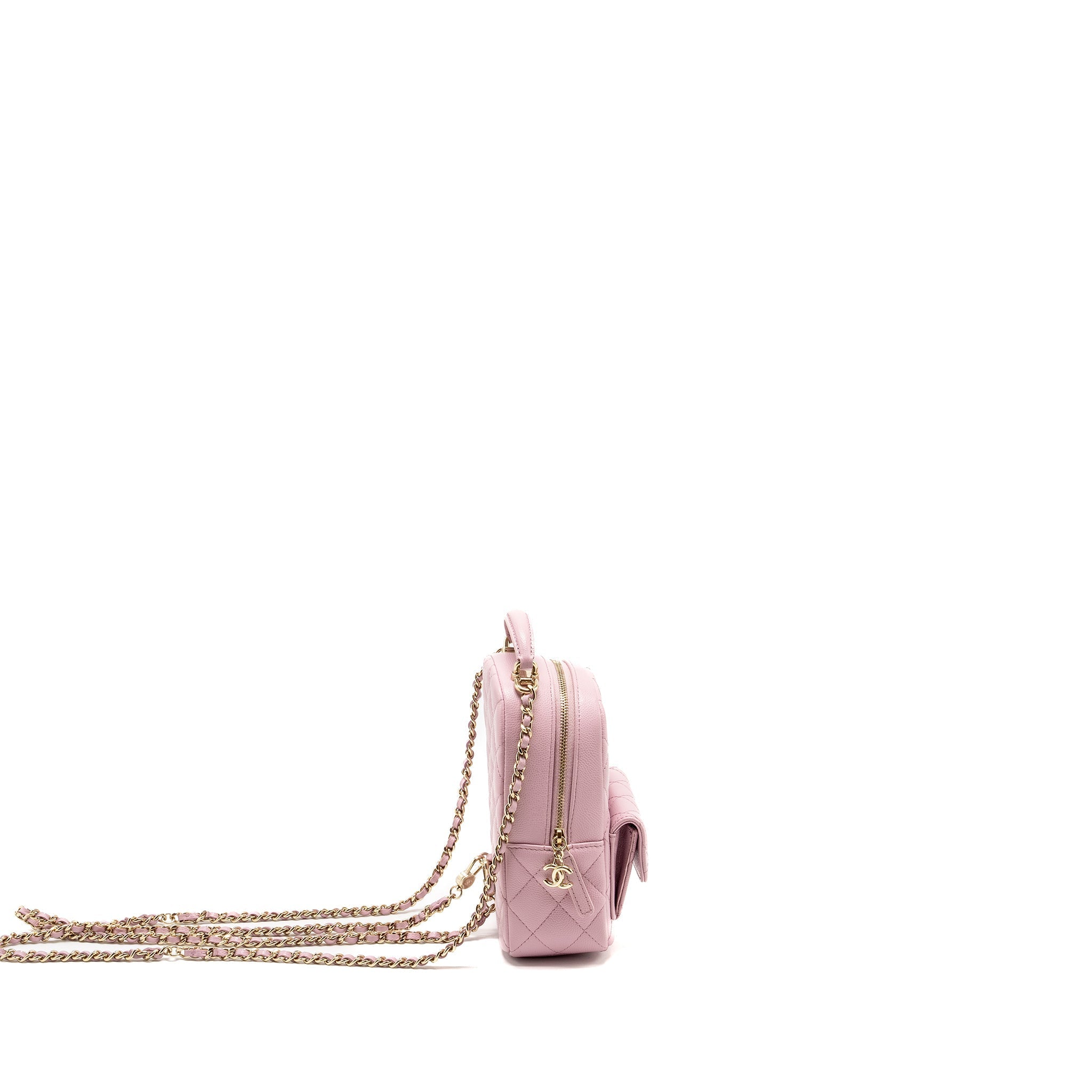 CHANEL 24P CLASSIC MINI BACKPACK SHINY GRAINED CALFSKIN LIGHT PURPLE LGHW (MICROCHIP)