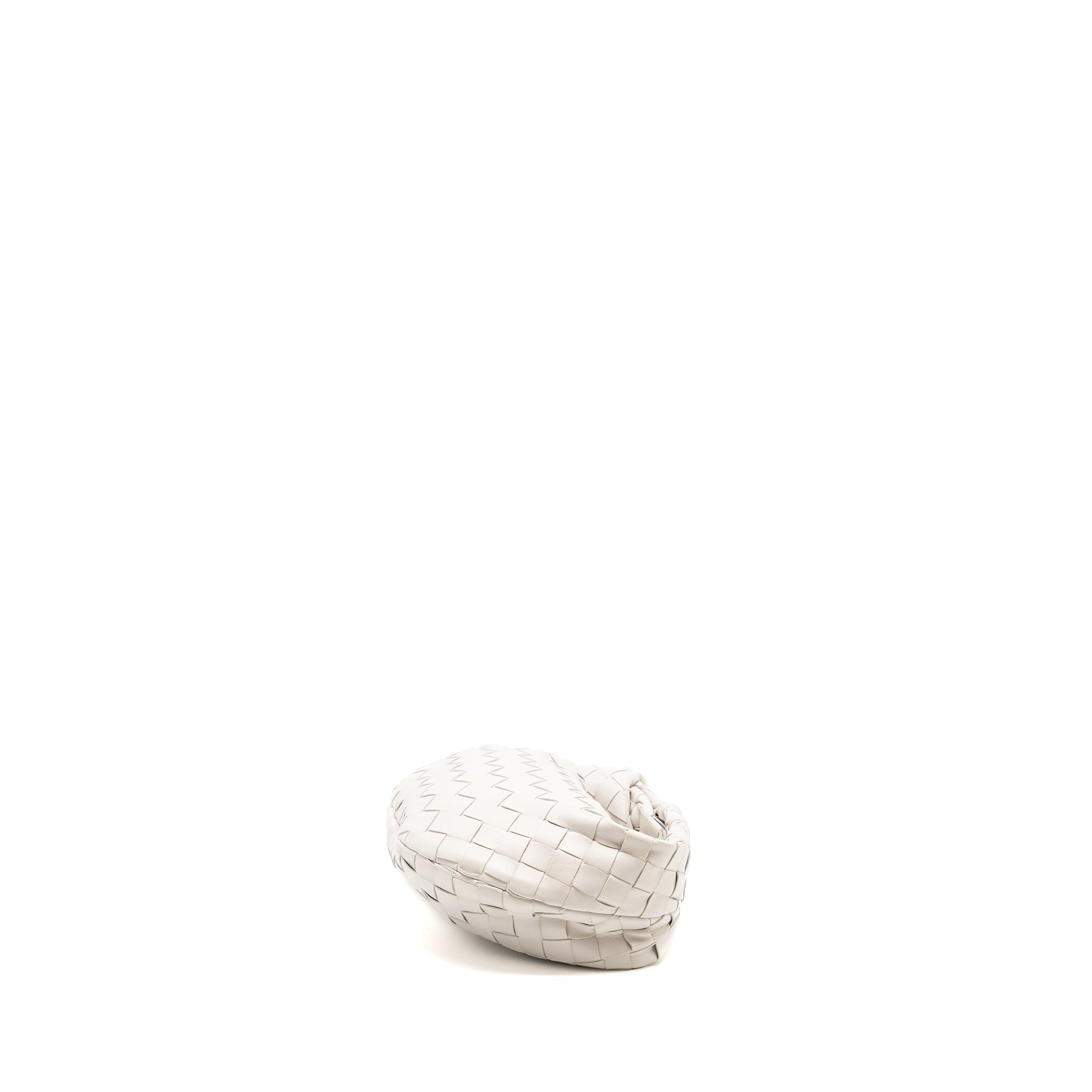 BOTTEGA VENETA MINI JODIE LAMBSKIN WHITE GHW