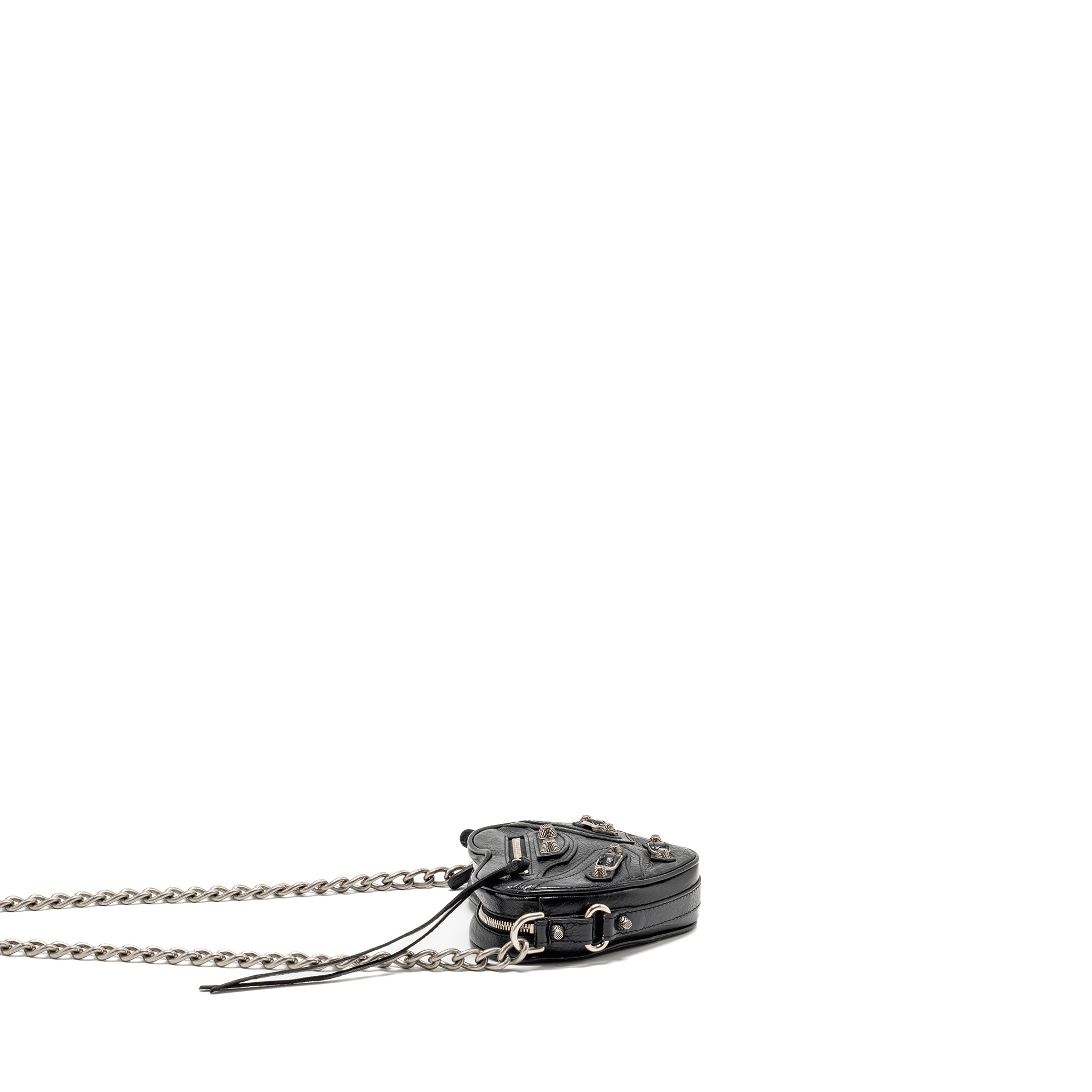 BALENCIAGA LE CAGOLE HEART MINI BAG LAMBSKIN BLACK SHW