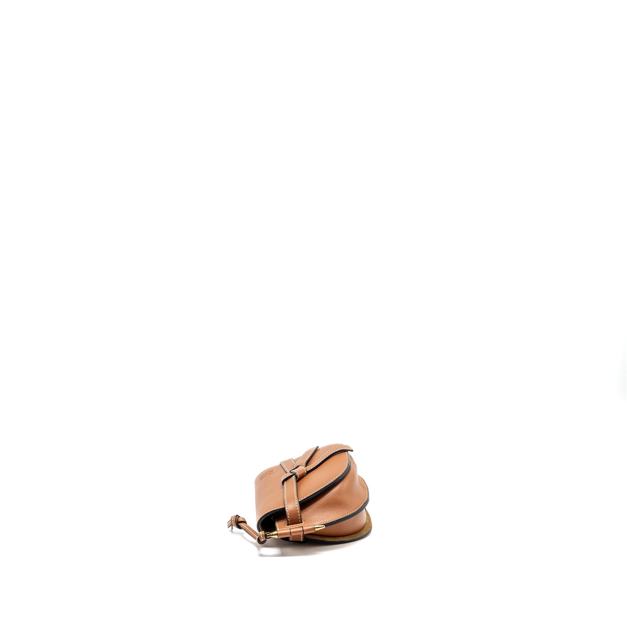 LOEWE MINI GATE BELT BAG CALFSKIN TAN GHW