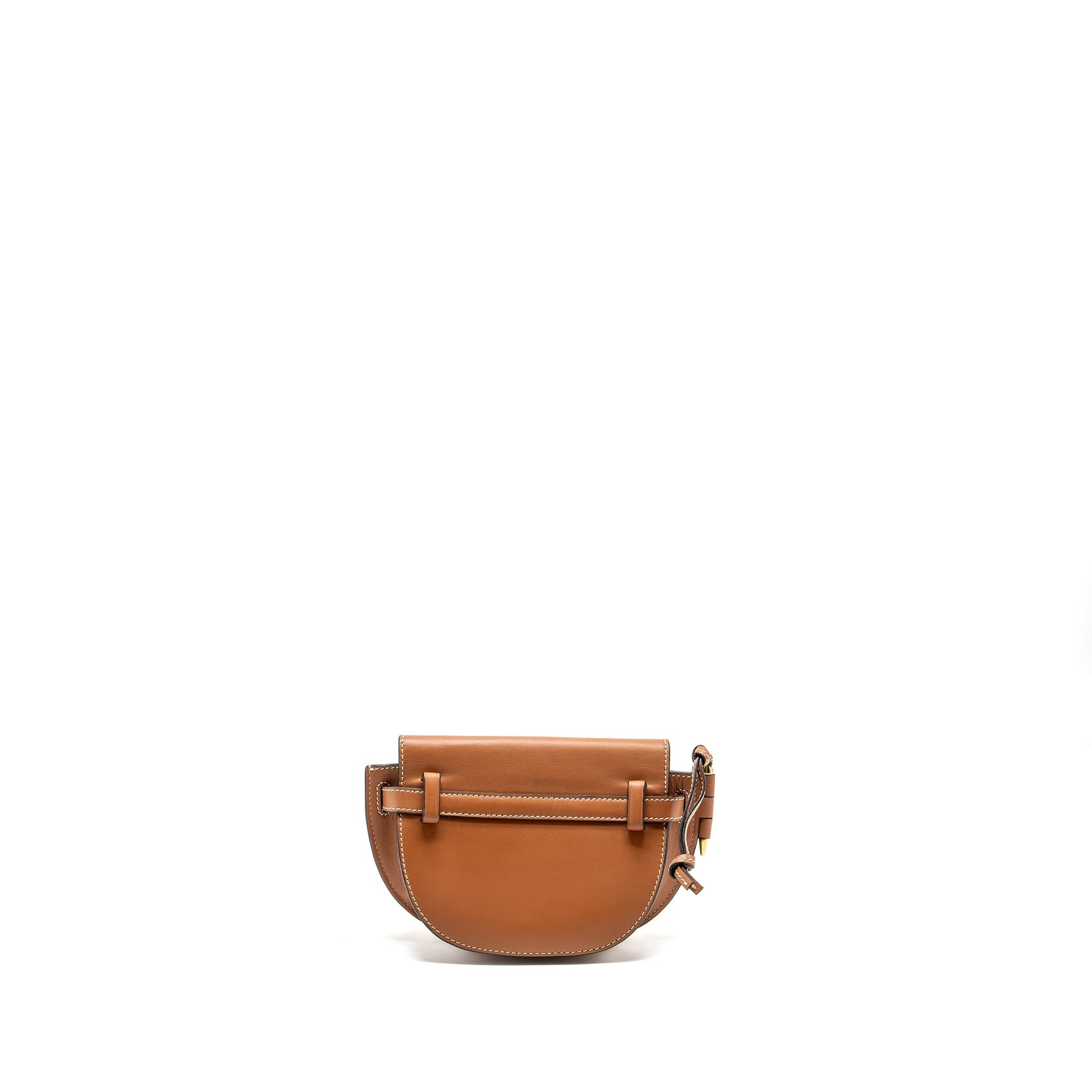 LOEWE MINI GATE BELT BAG CALFSKIN TAN GHW