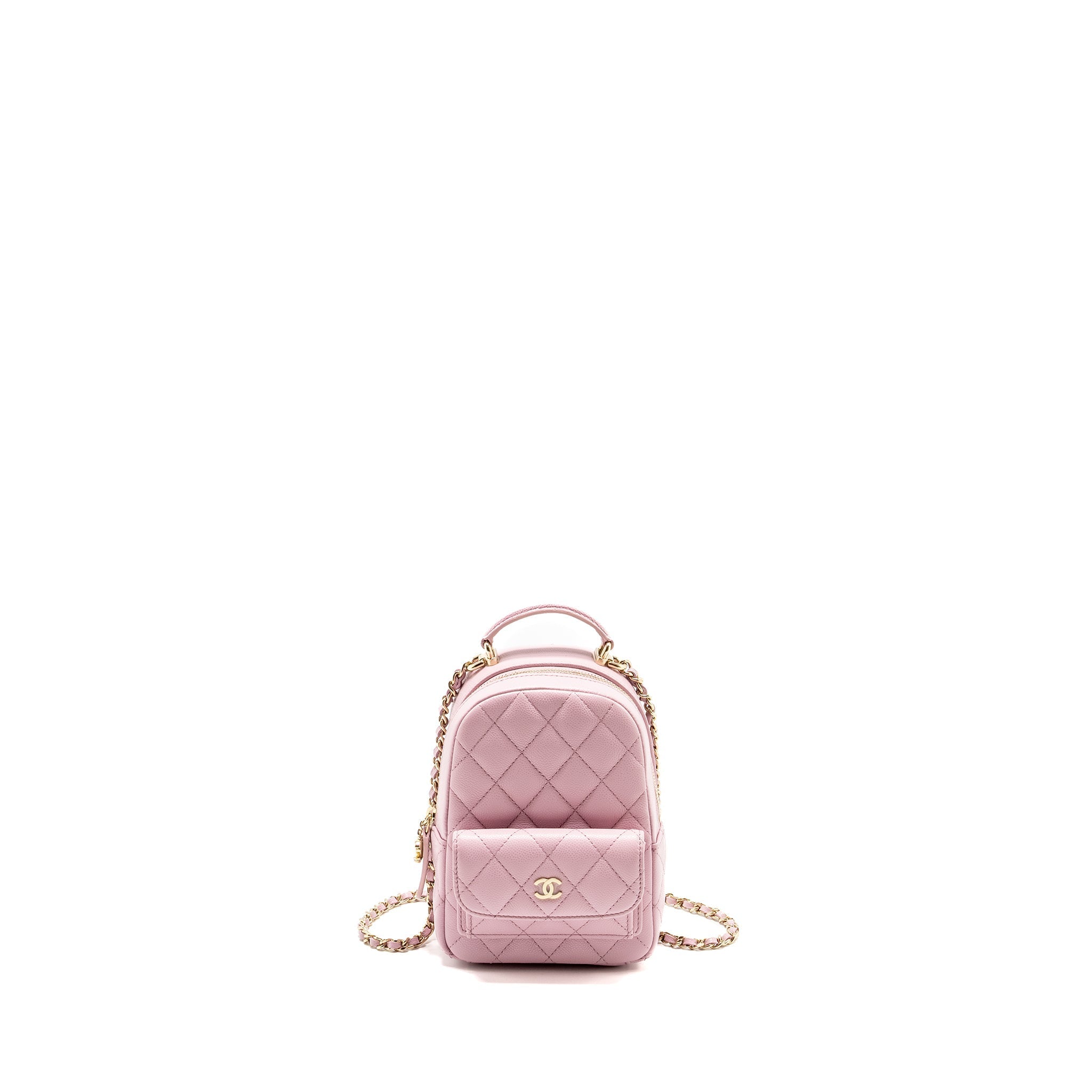 CHANEL 24P CLASSIC MINI BACKPACK SHINY GRAINED CALFSKIN LIGHT PURPLE LGHW (MICROCHIP)