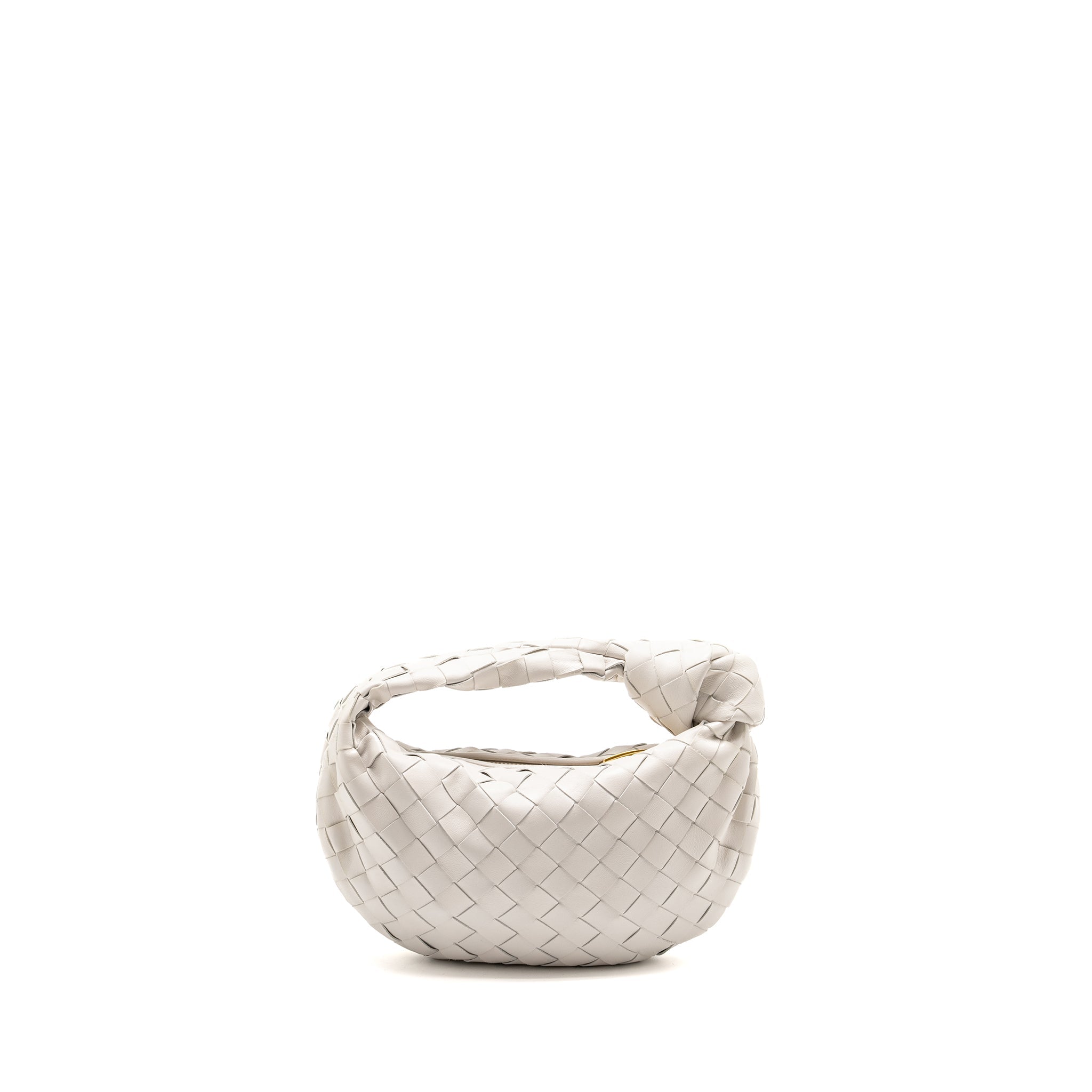 BOTTEGA VENETA MINI JODIE LAMBSKIN WHITE GHW