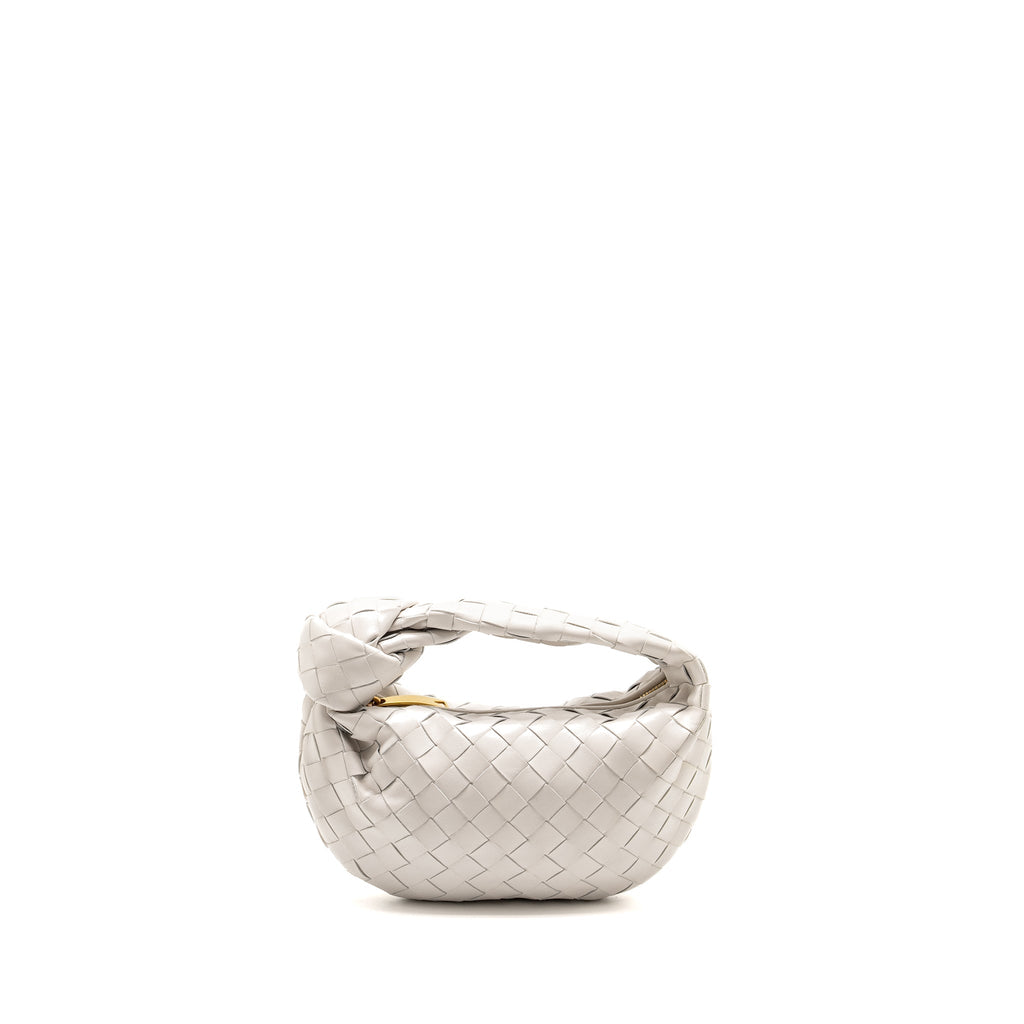 BOTTEGA VENETA MINI JODIE LAMBSKIN WHITE GHW