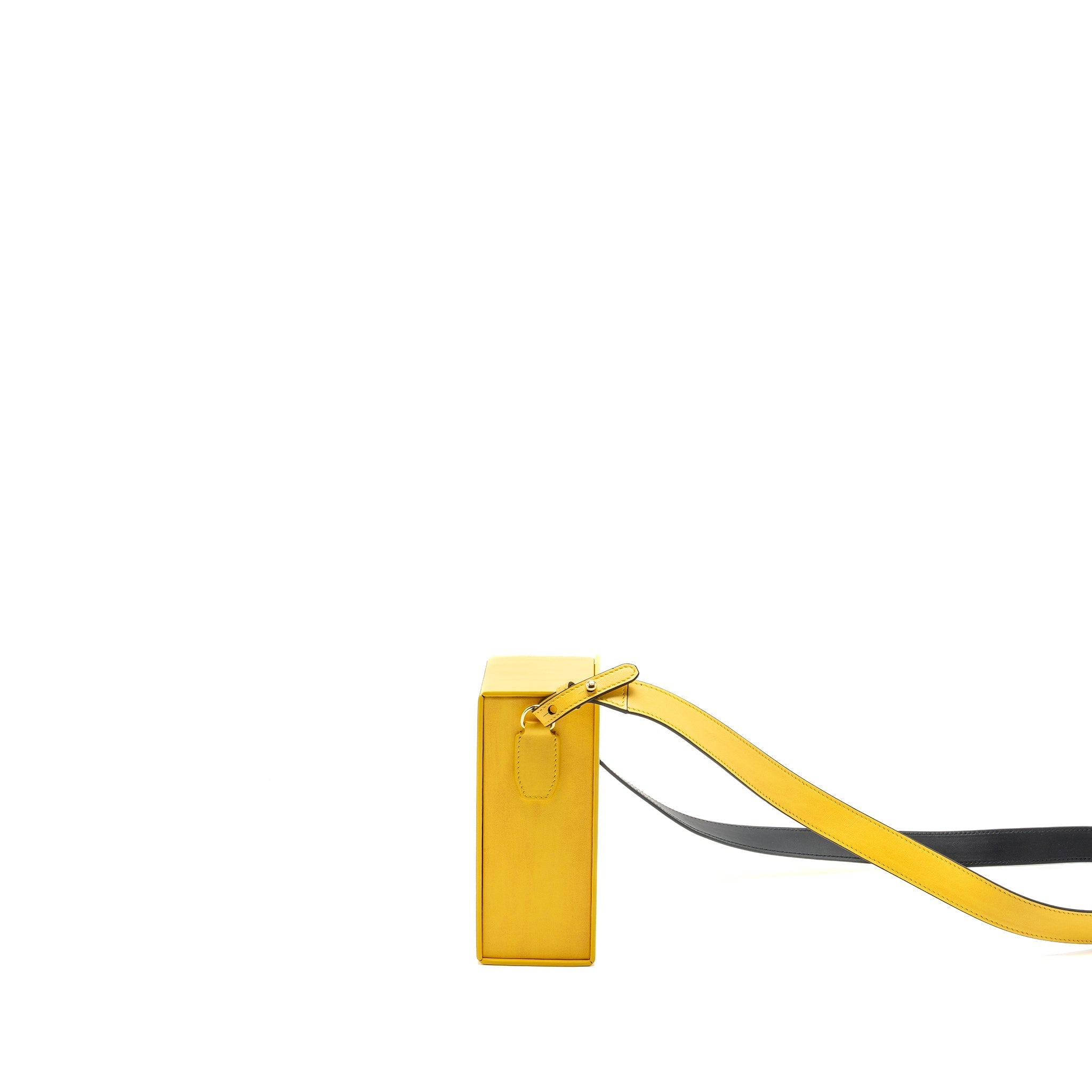 FENDI VERTICAL BOX BAG CALFSKIN YELLOW GHW