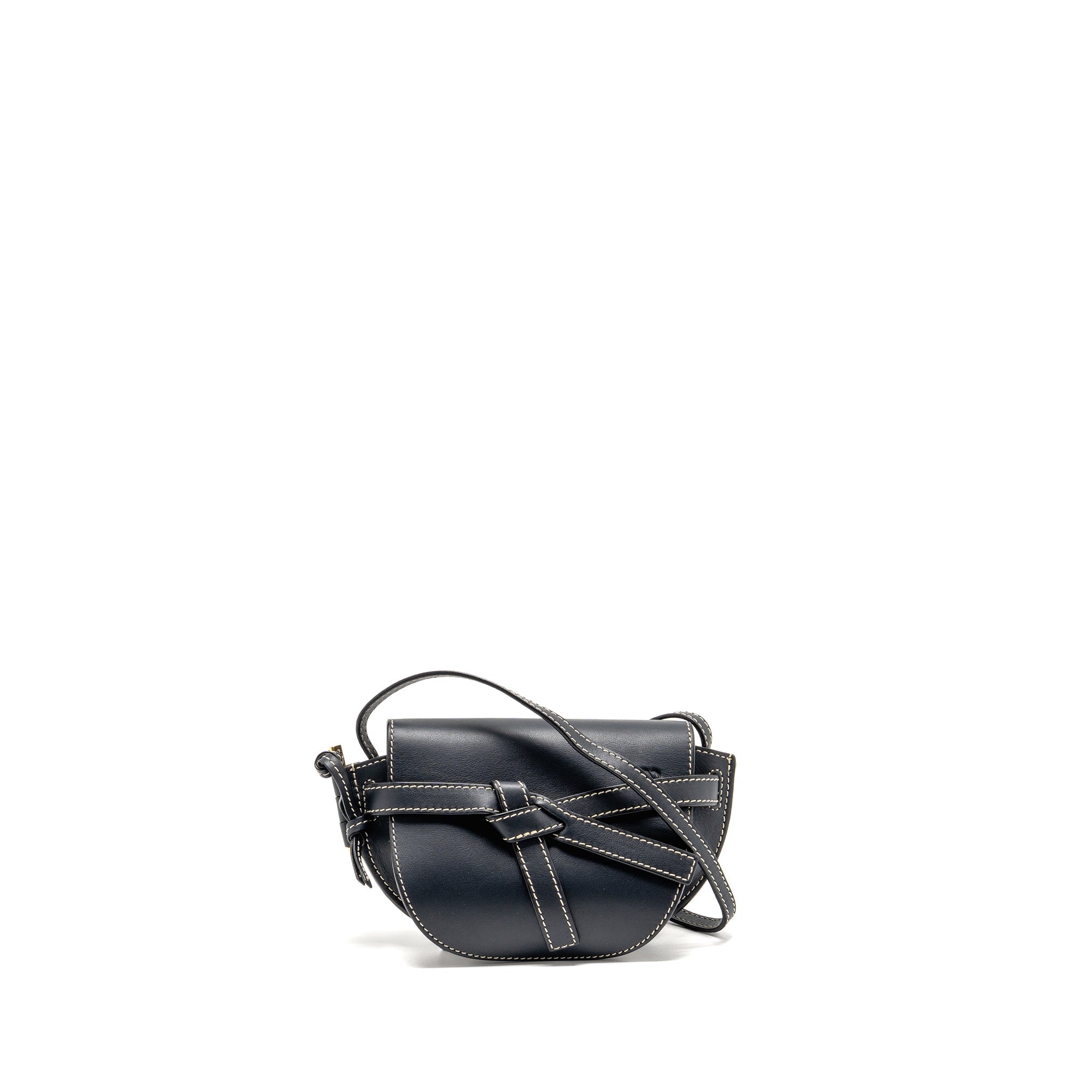 LOEWE MINI GATE BAG CALFSKIN DARK BLUE GHW
