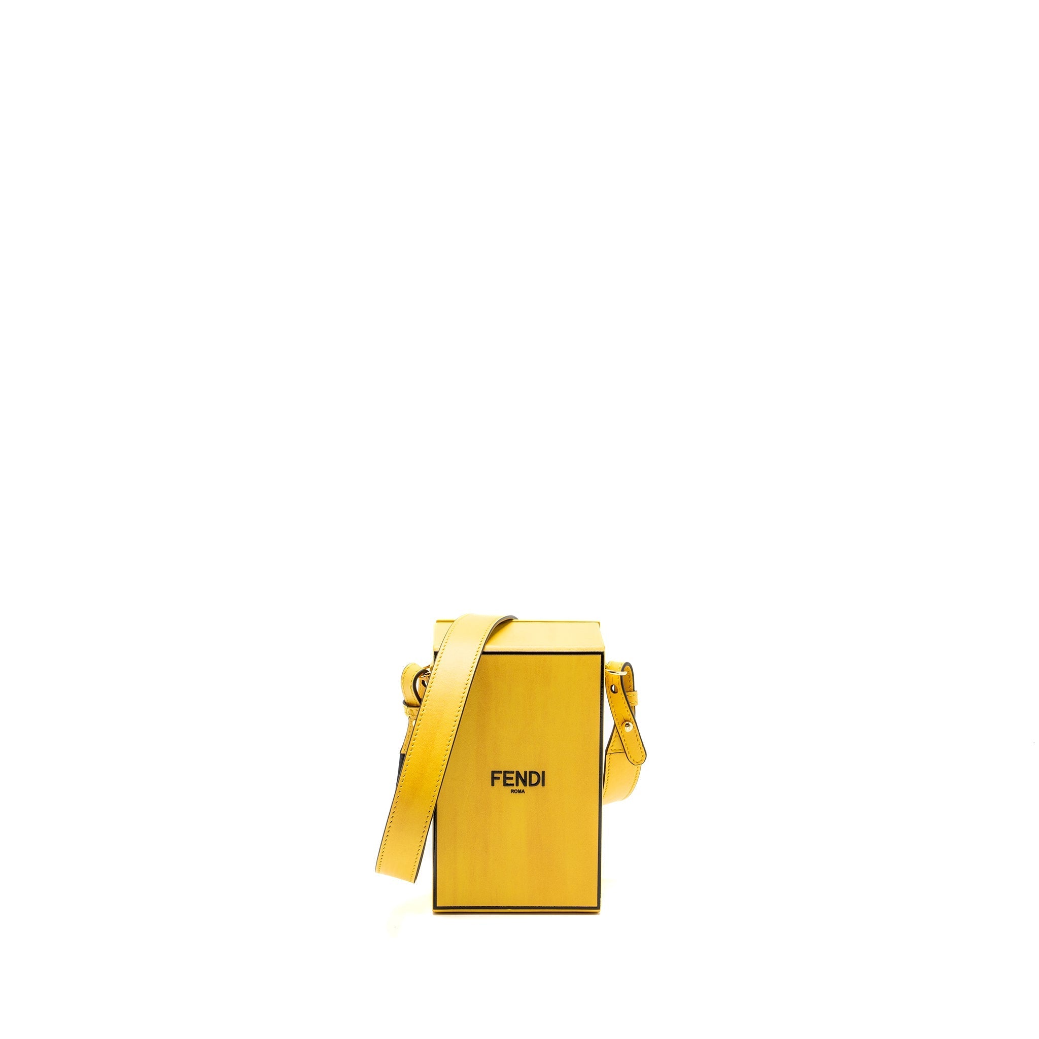 FENDI VERTICAL BOX BAG CALFSKIN YELLOW GHW